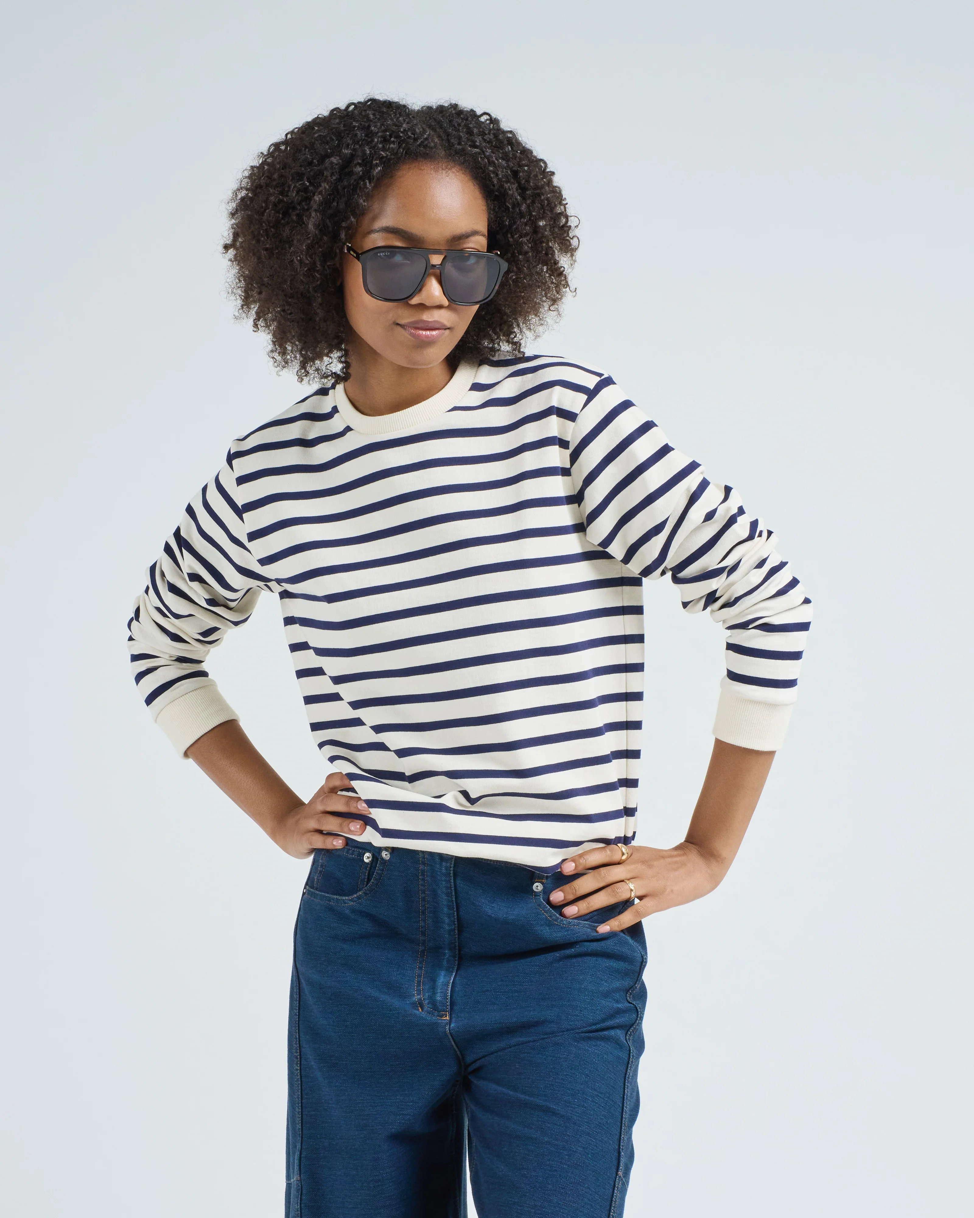 striped perfect t crewneck - Image 3