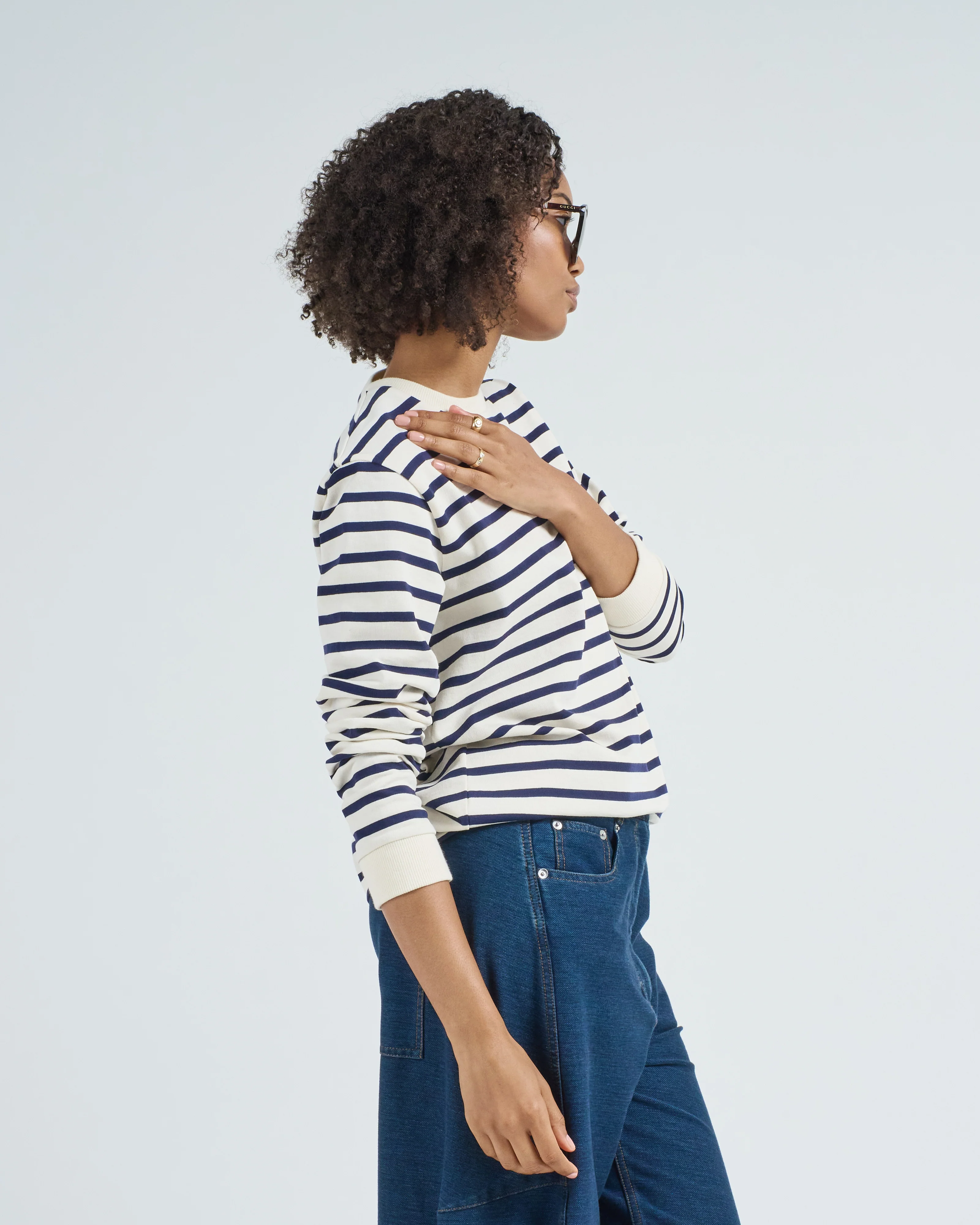 striped perfect t crewneck - Image 4