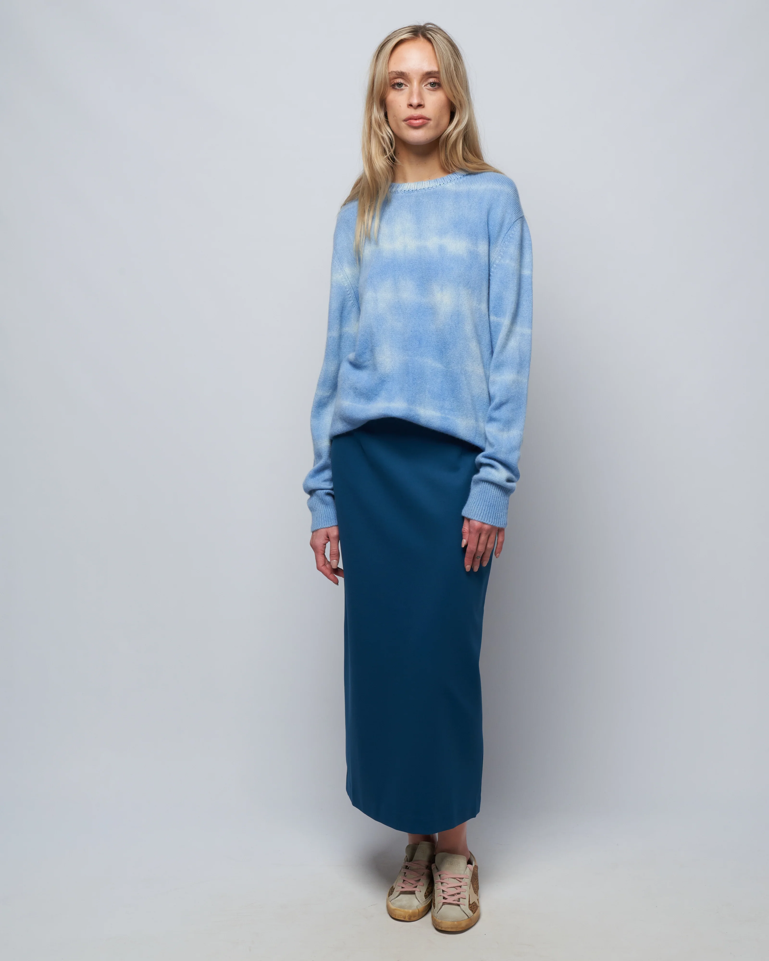 structured knit pencil skirt - azure - Image 2