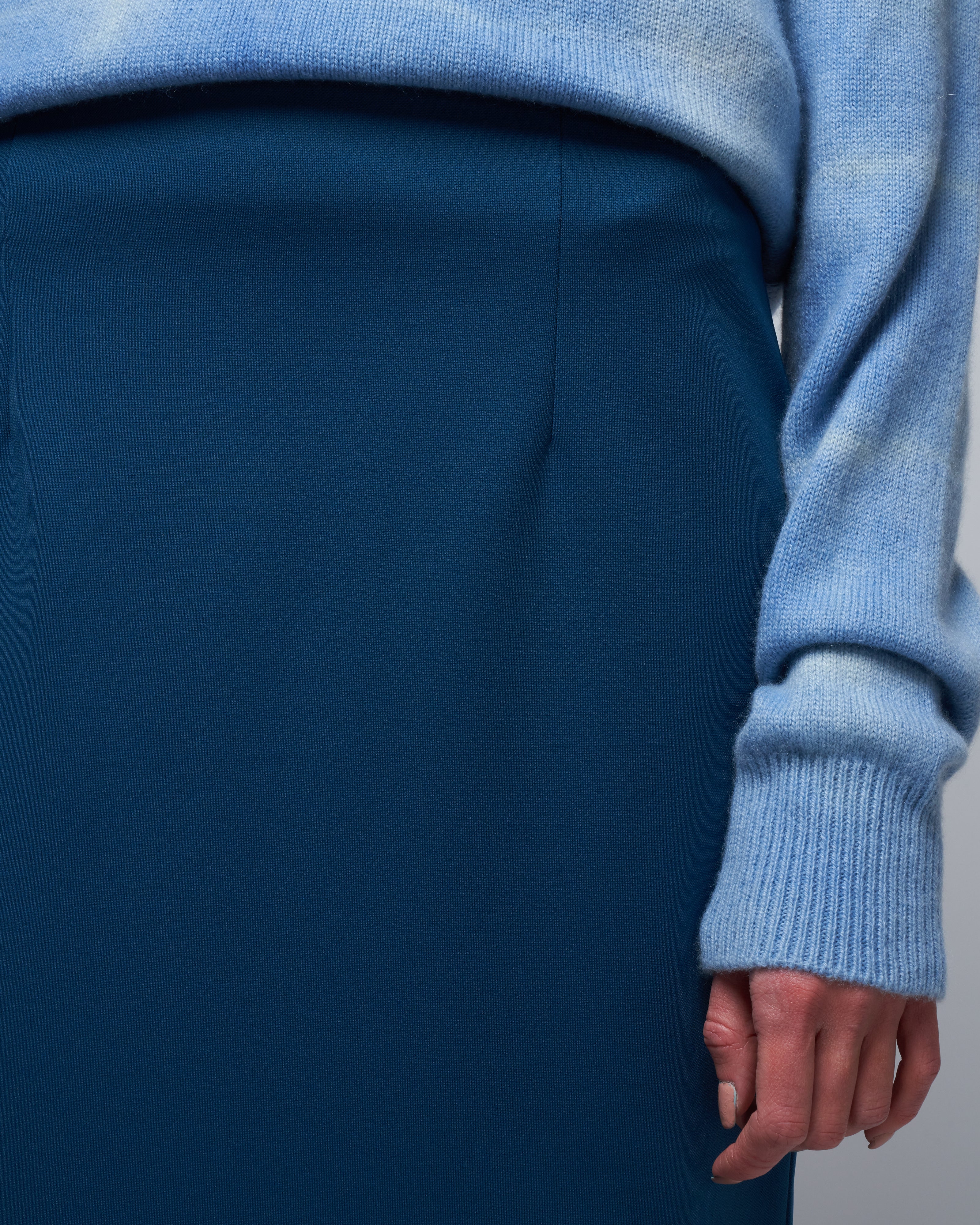structured knit pencil skirt - azure - Image 5
