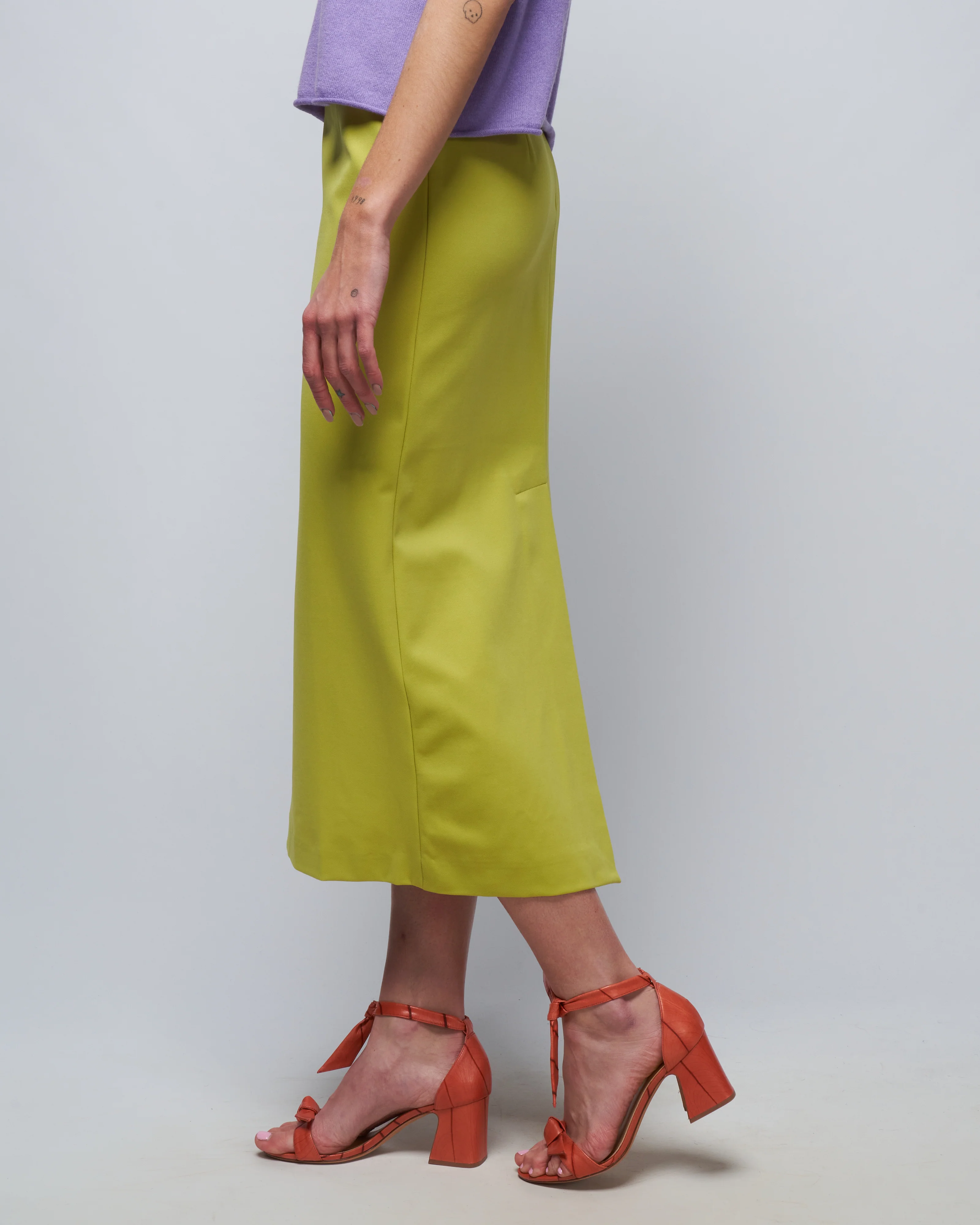structured knit pencil skirt - geko green - Image 3