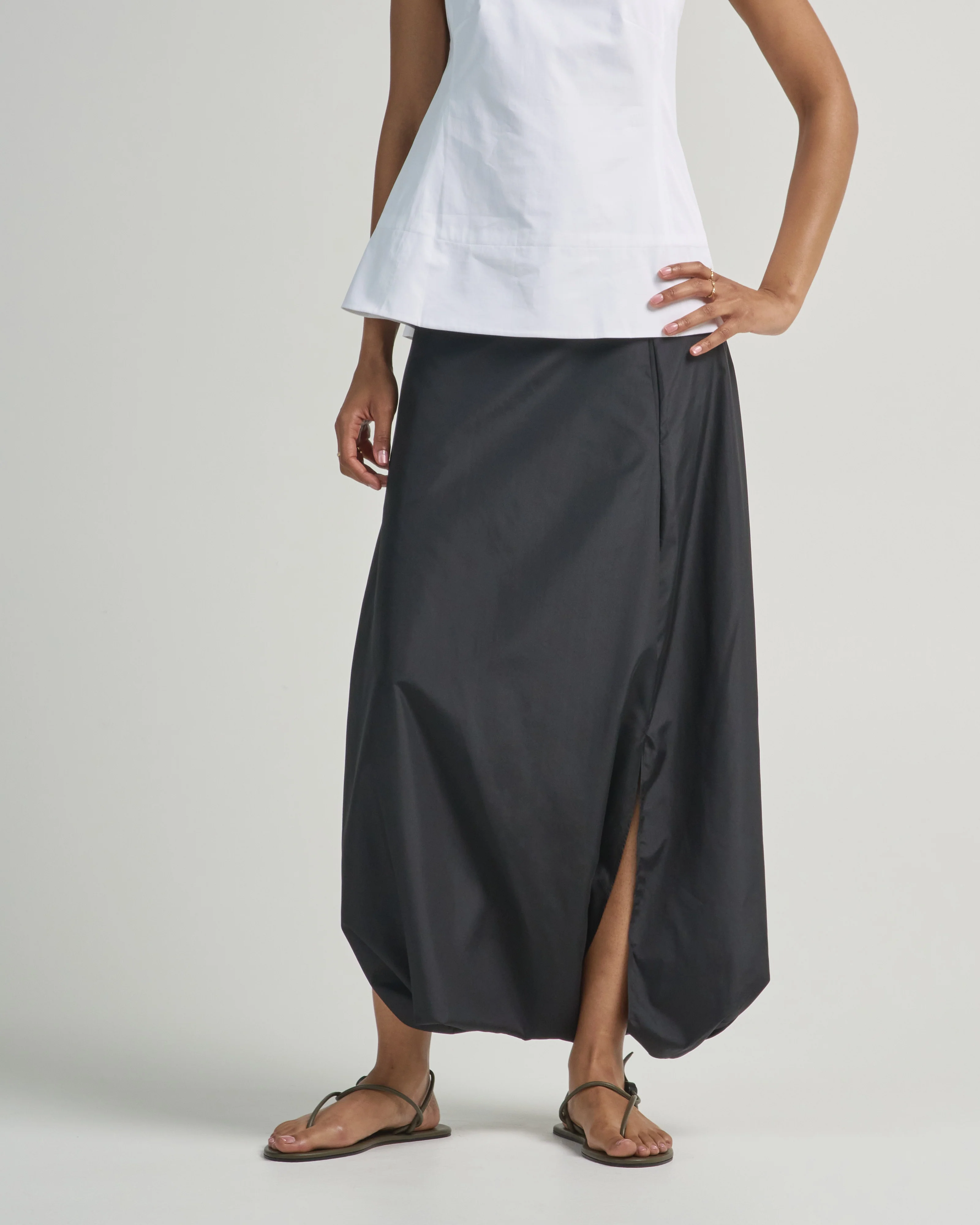 summer nylon flat front jalousie skirt - Image 3
