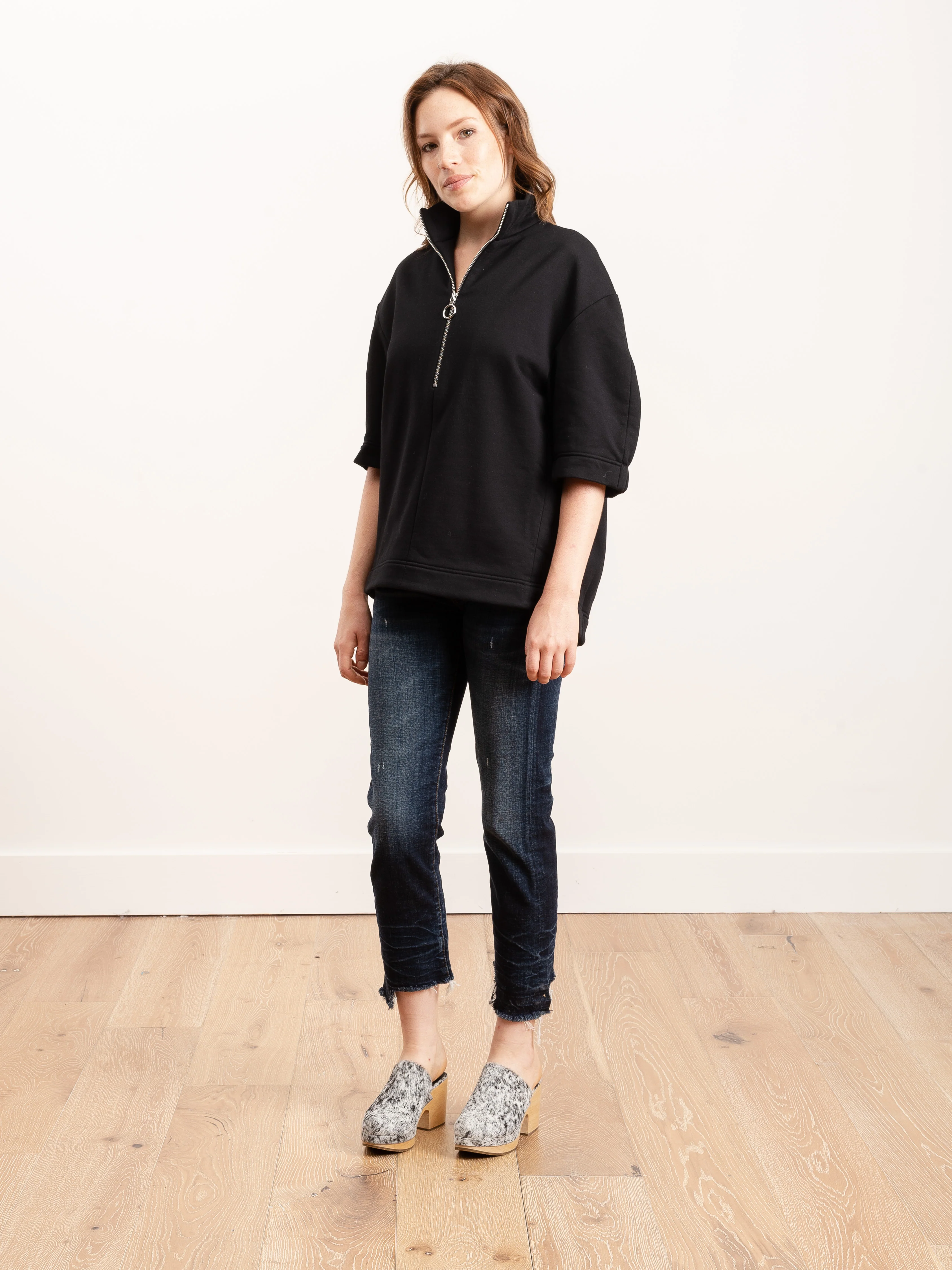 tech terry zip cocoon top - Image 2