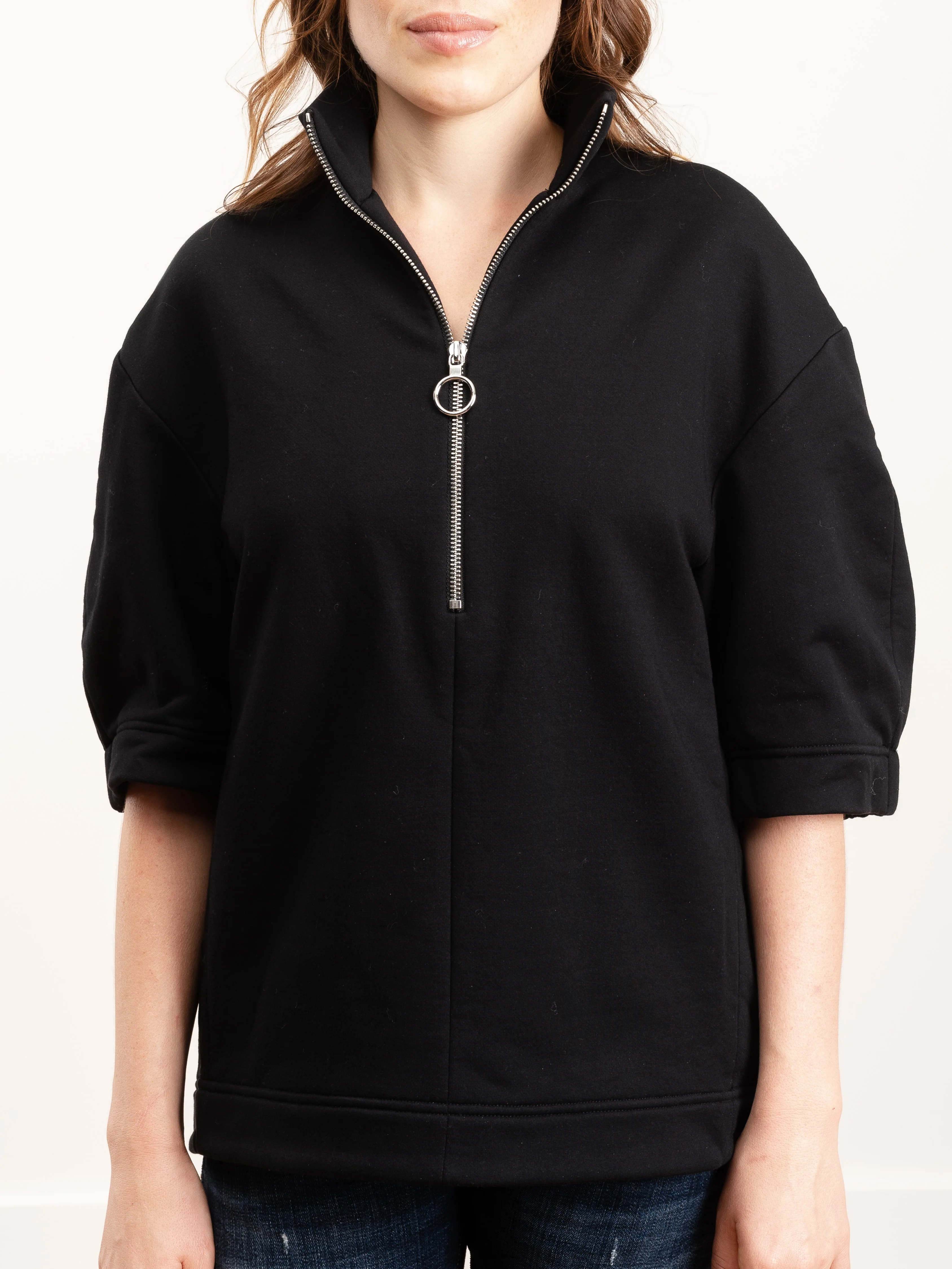 tech terry zip cocoon top - Image 5