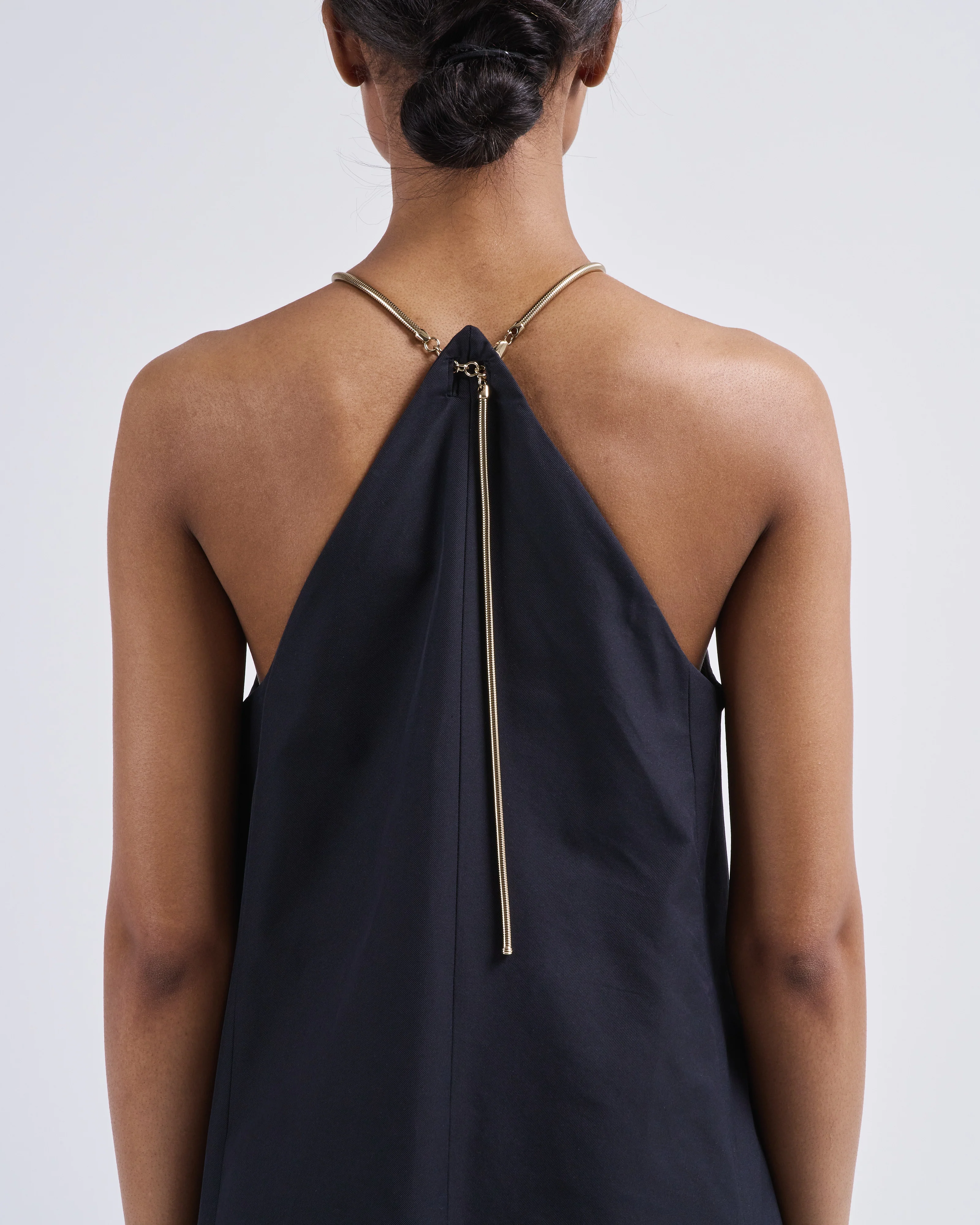 tech twill lavalliere halter dress - Image 2