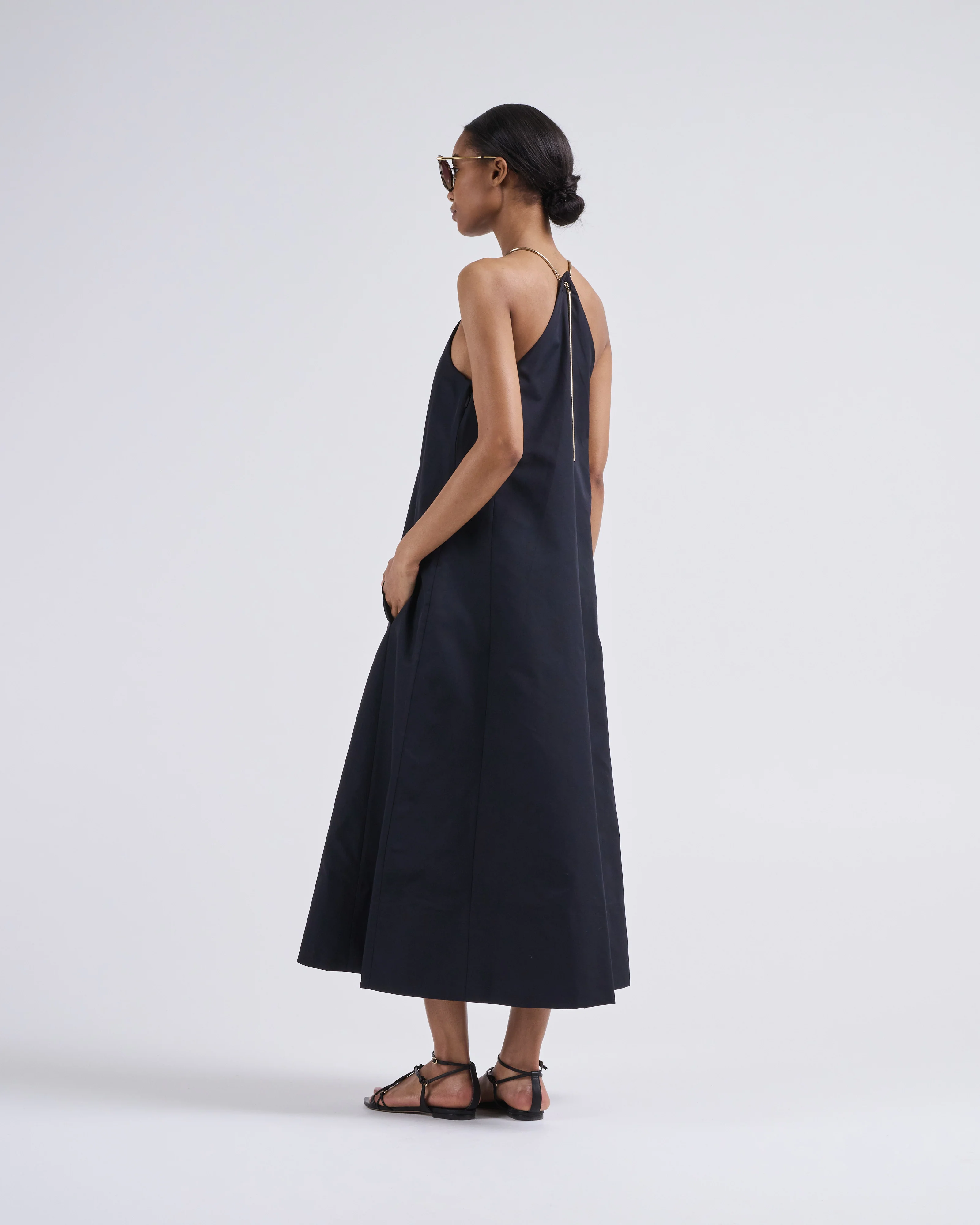 tech twill lavalliere halter dress - Image 5