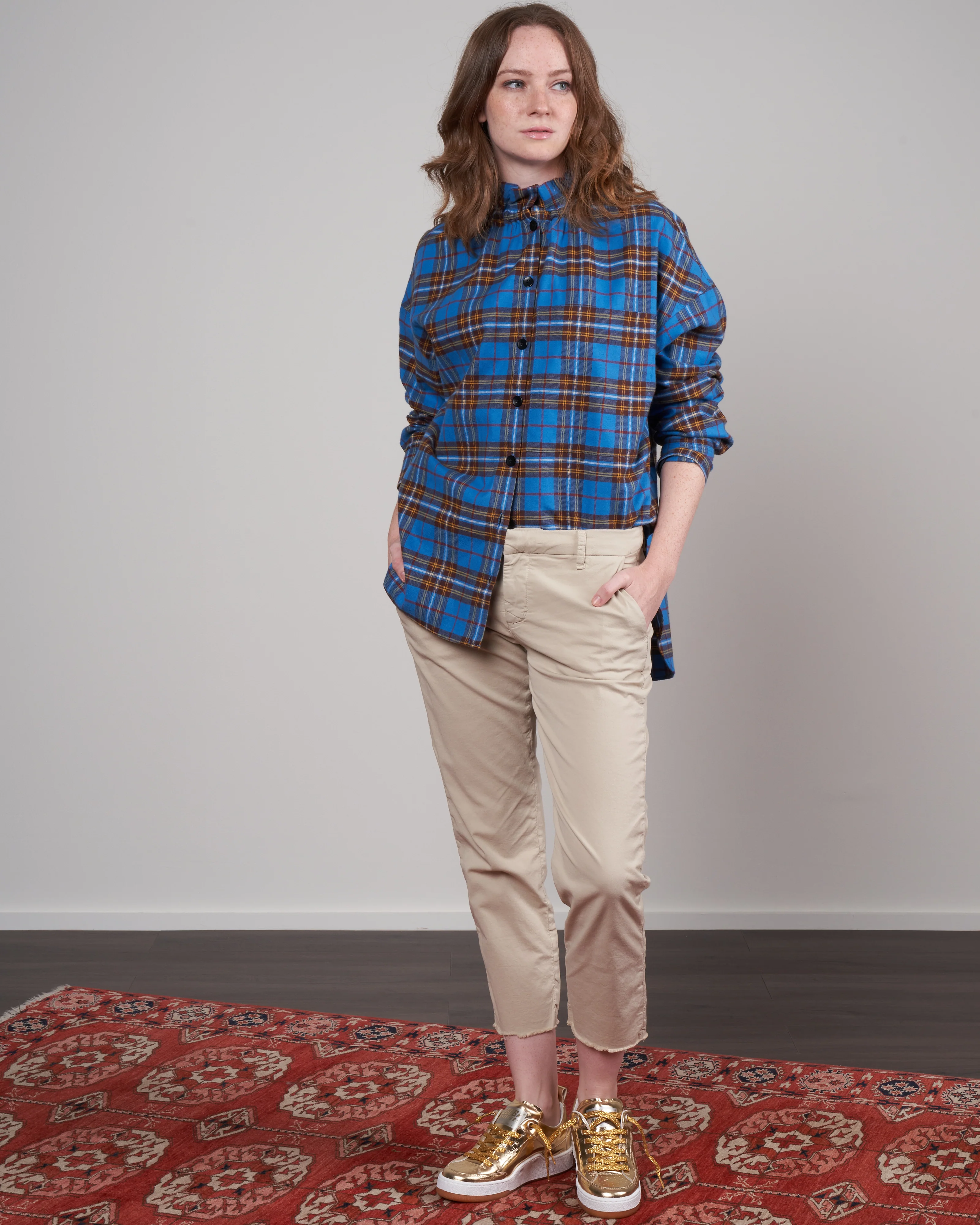 theodore ruffle shirt - blue multi - Image 2