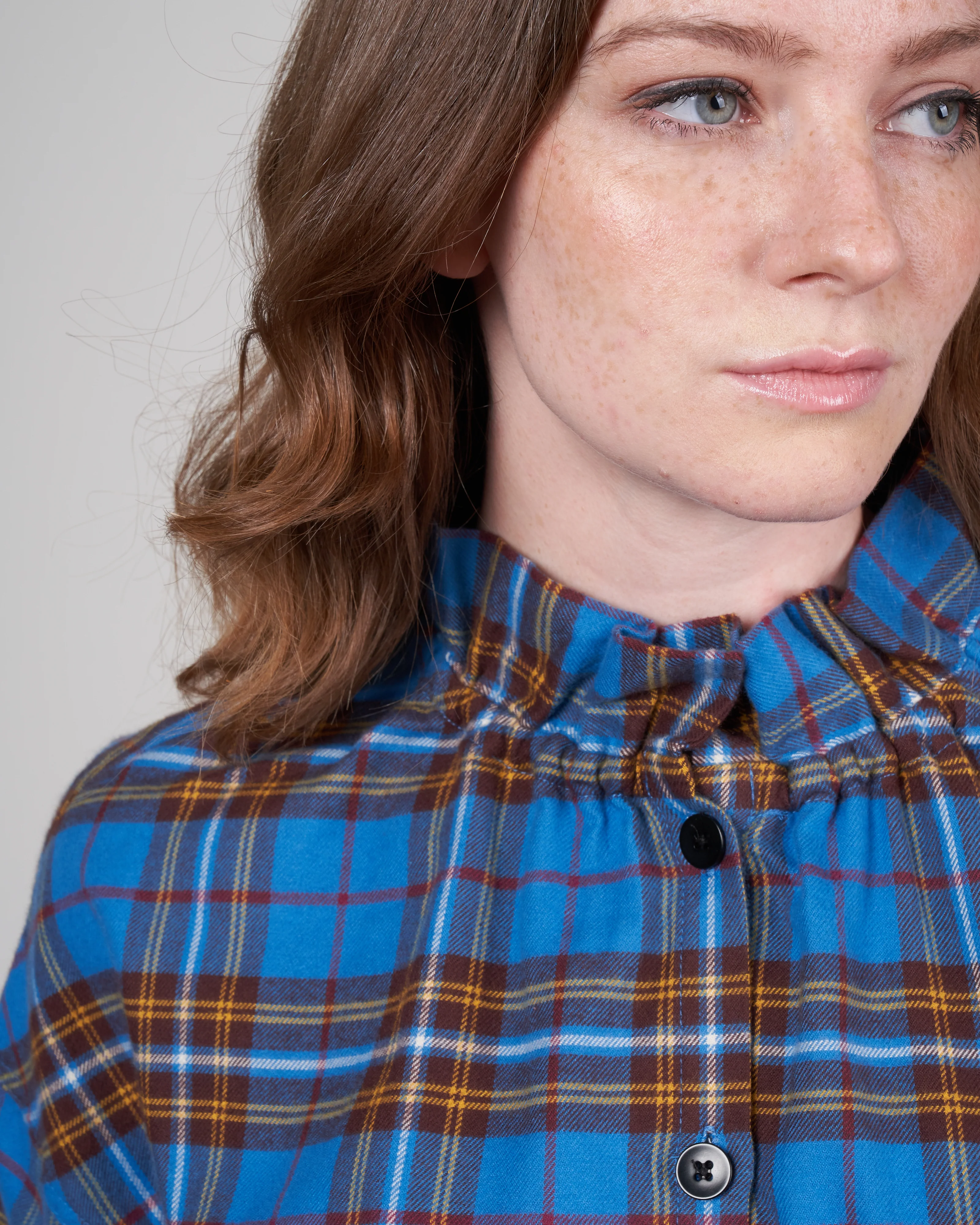 theodore ruffle shirt - blue multi - Image 5