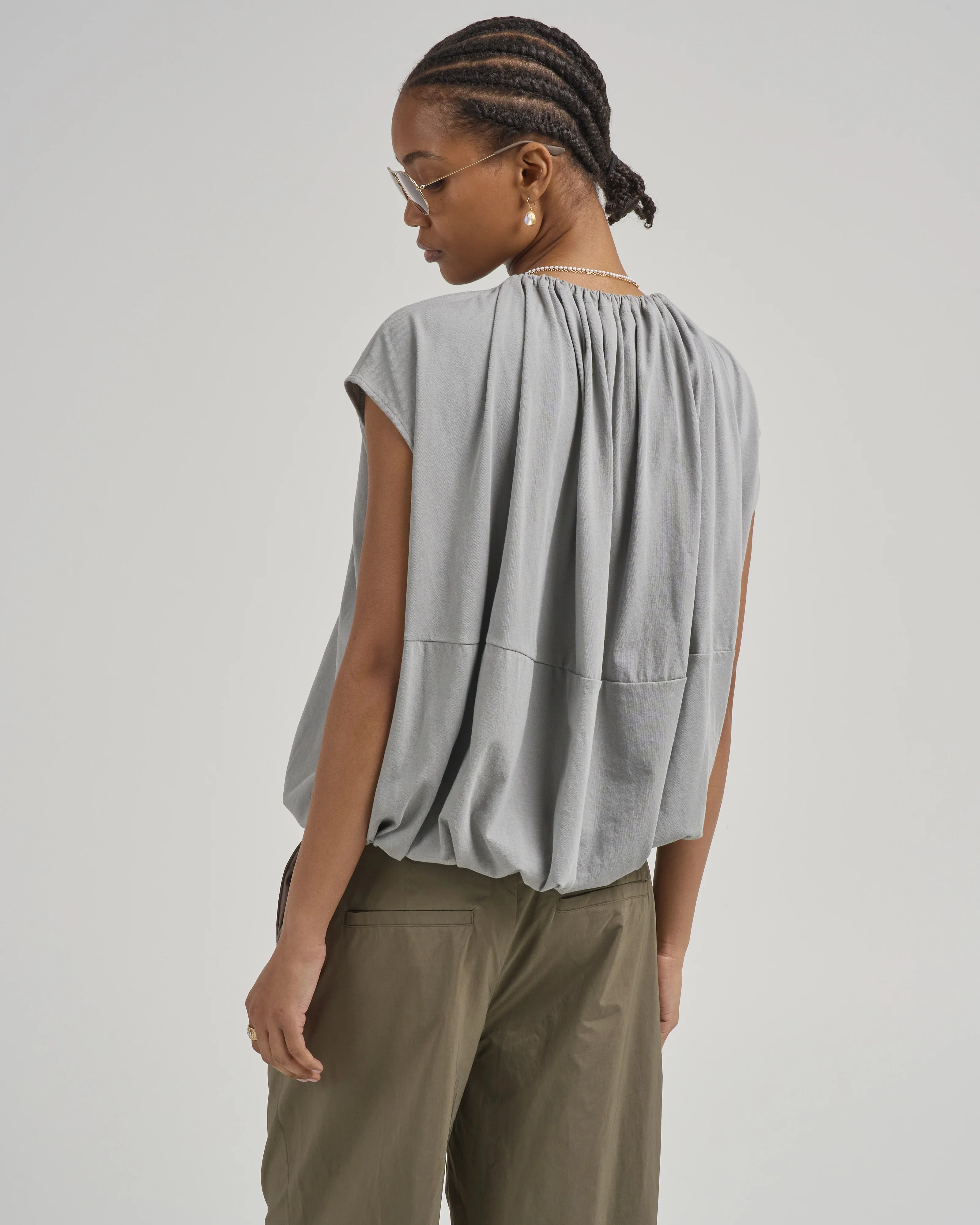 tshirt program shirred neck circular top - Image 4