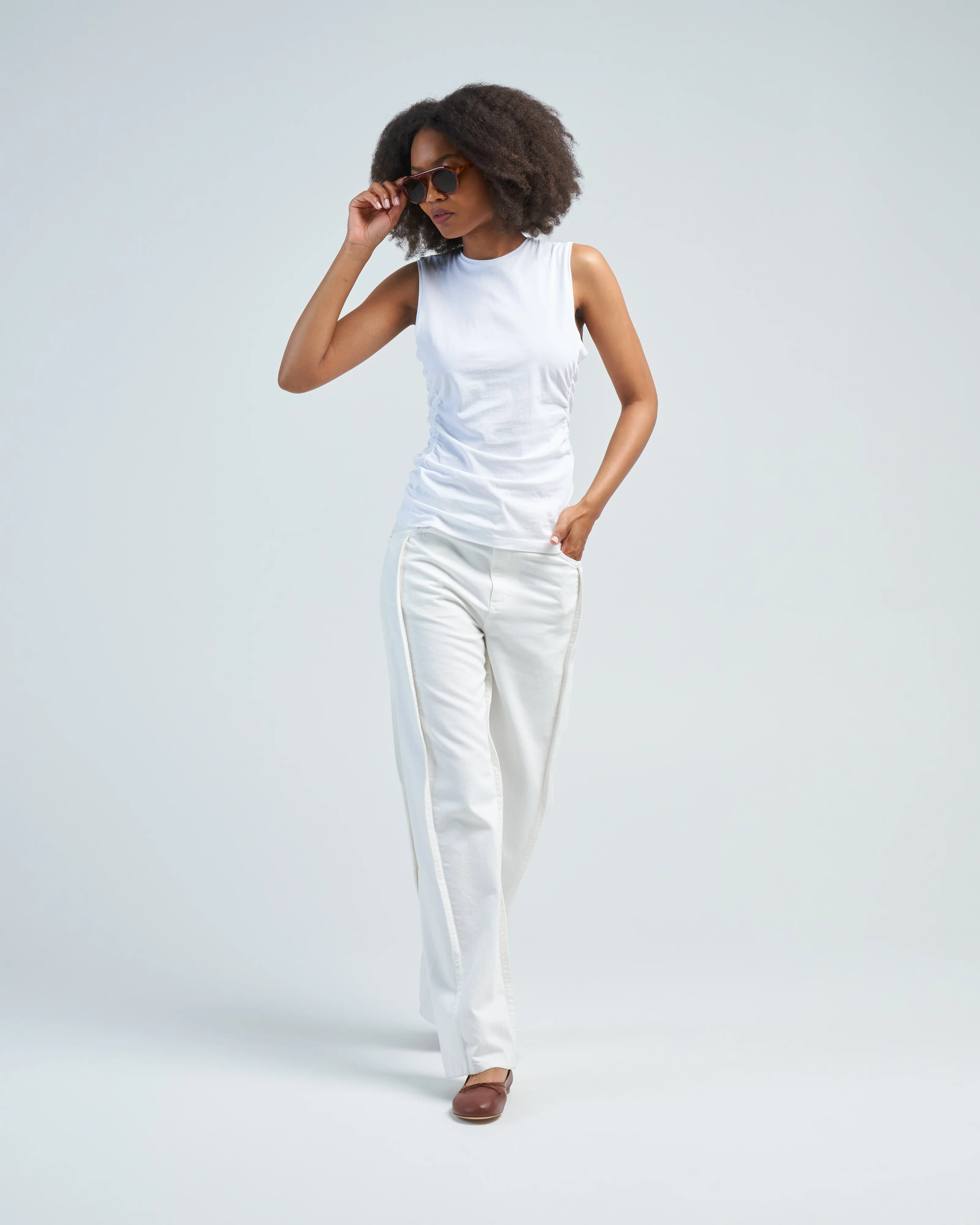 tshirting shirred crewneck top - Image 2