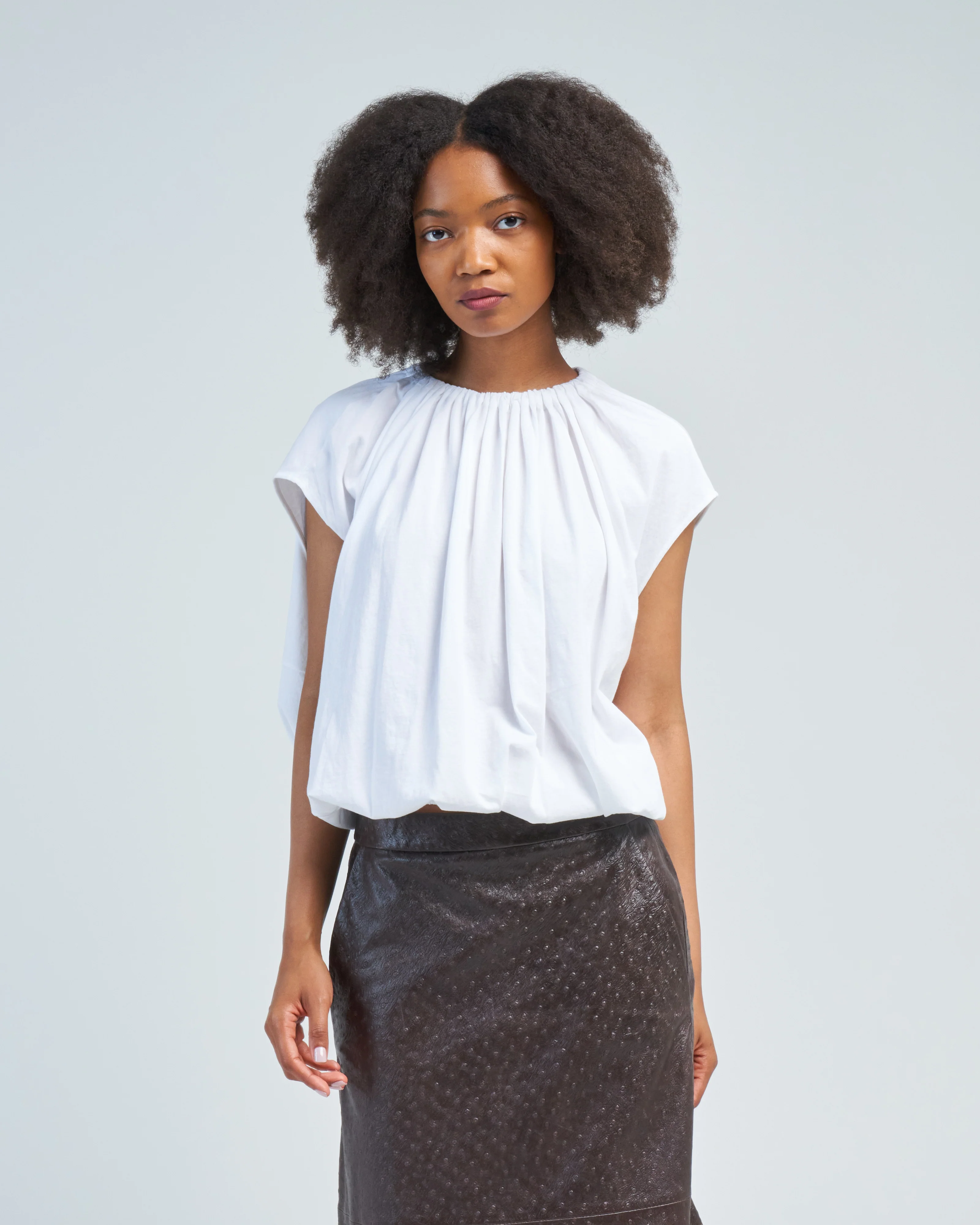 tshirting shirred neck circular top - Image 2