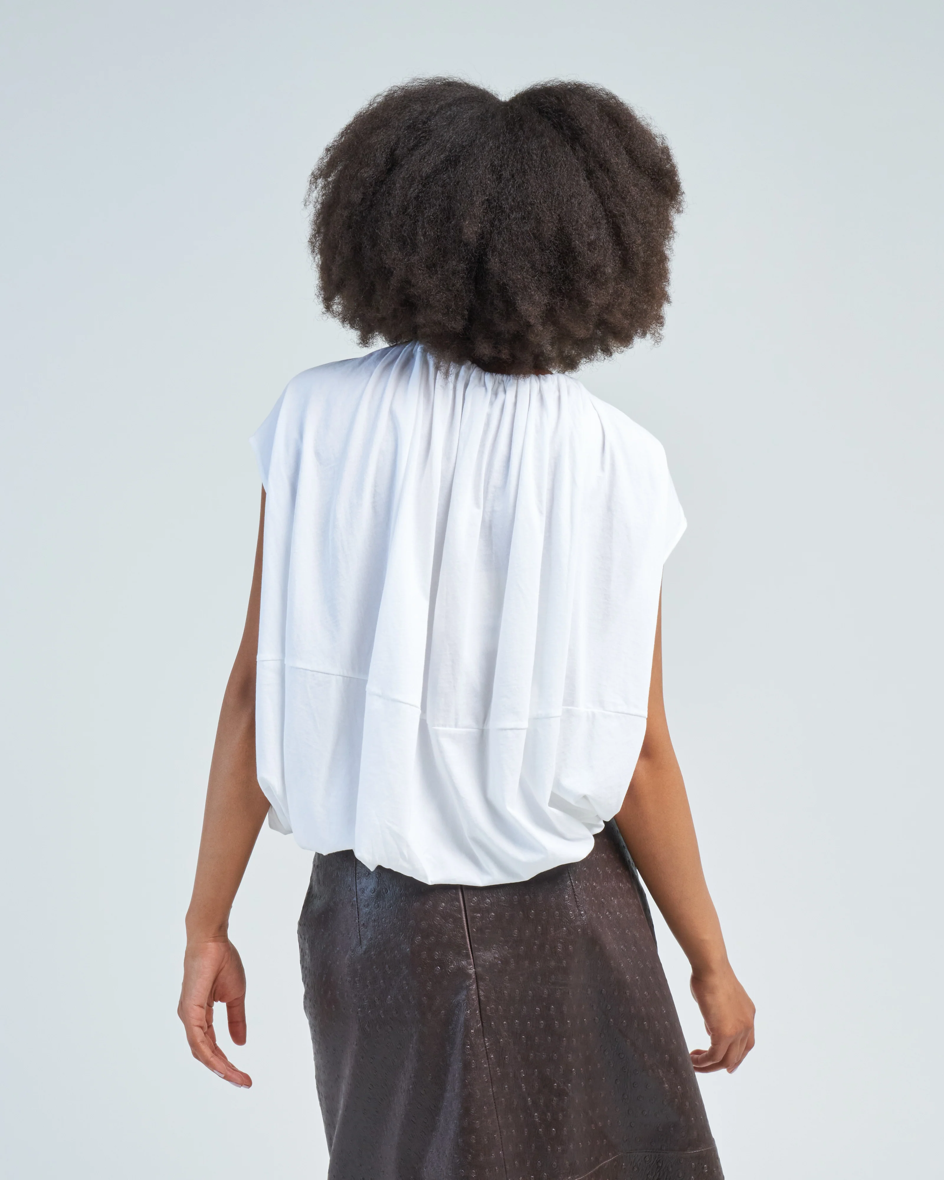 tshirting shirred neck circular top - Image 4