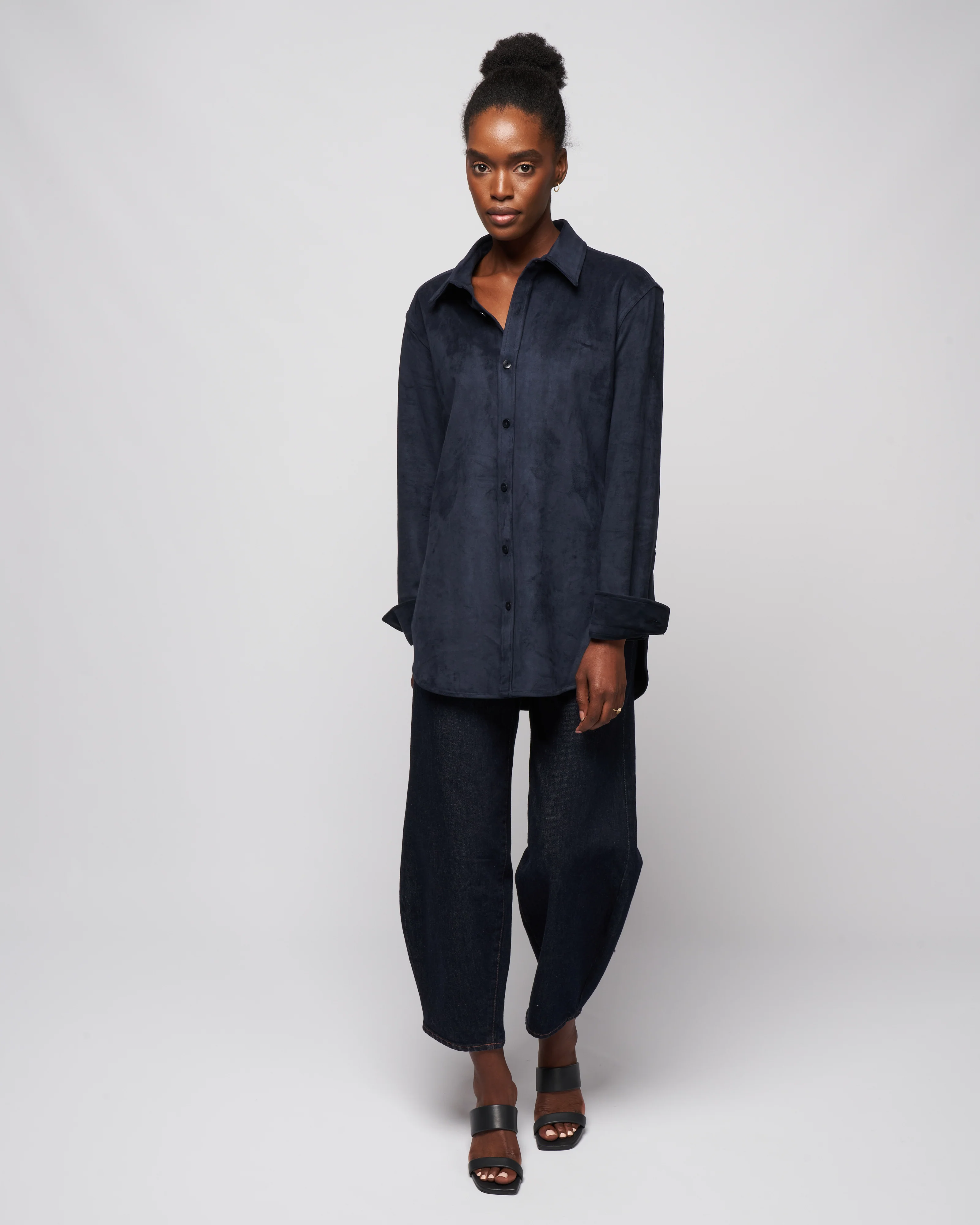 ultrasuede mens slim shirt - midnight navy - Image 2