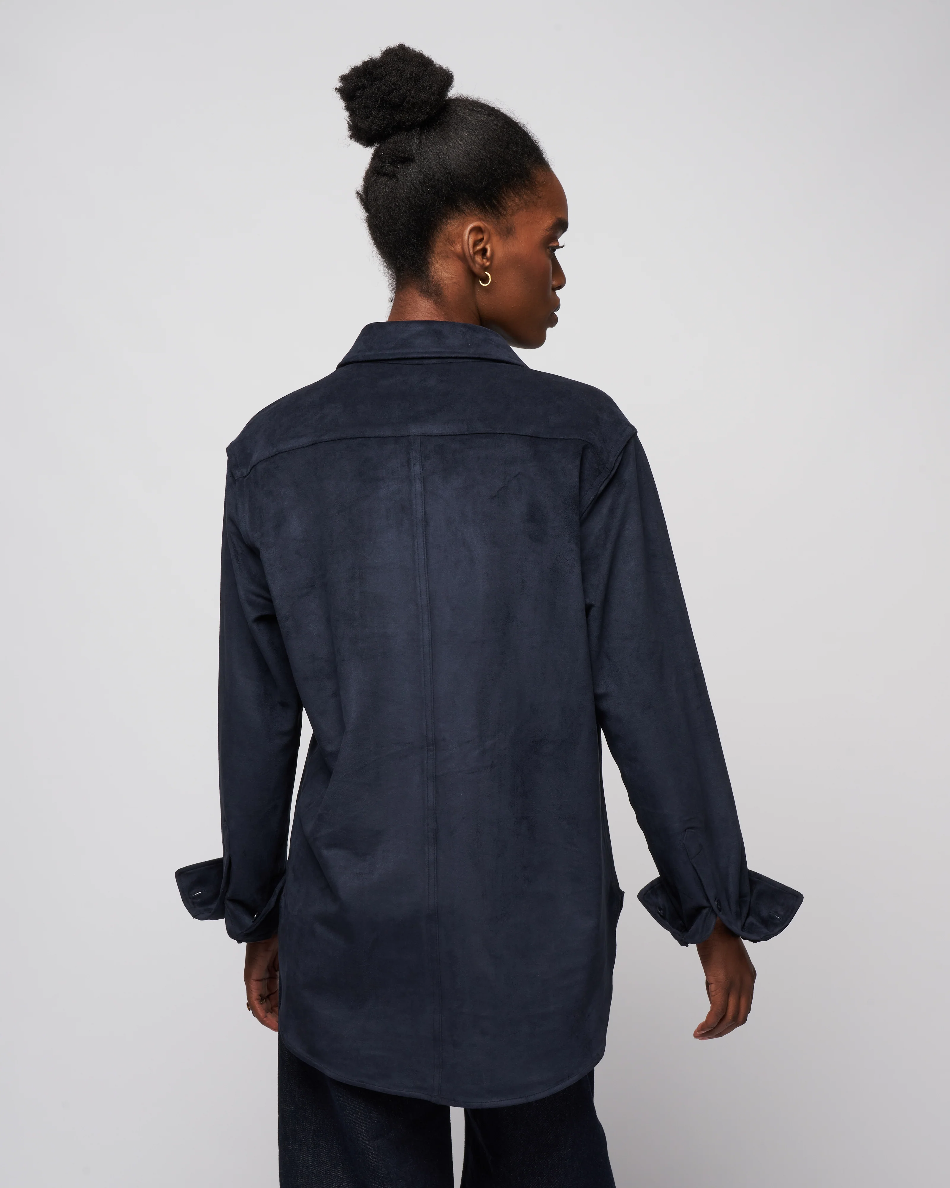 ultrasuede mens slim shirt - midnight navy - Image 4