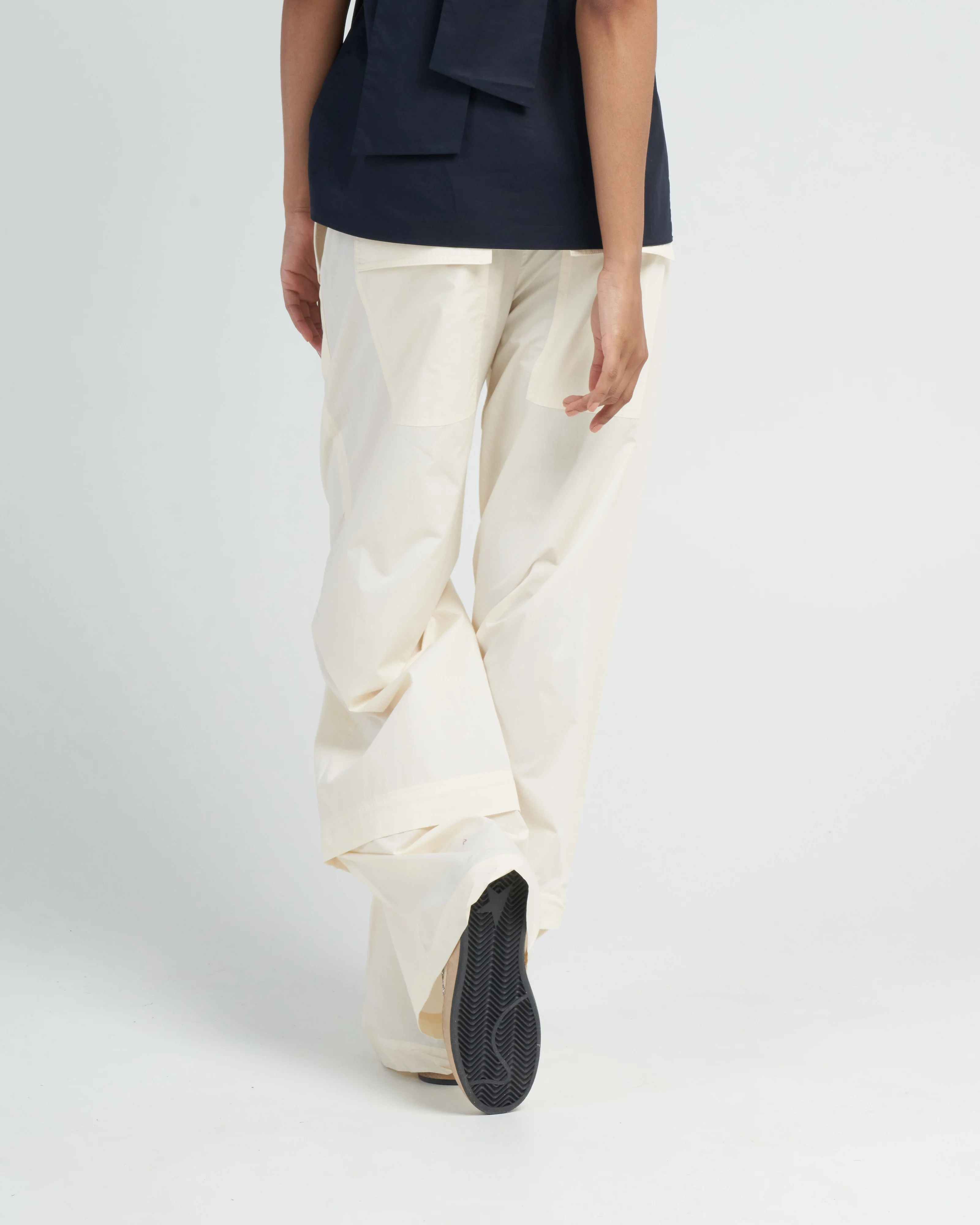 vintage cotton cargo convertible pant - cream - Image 4
