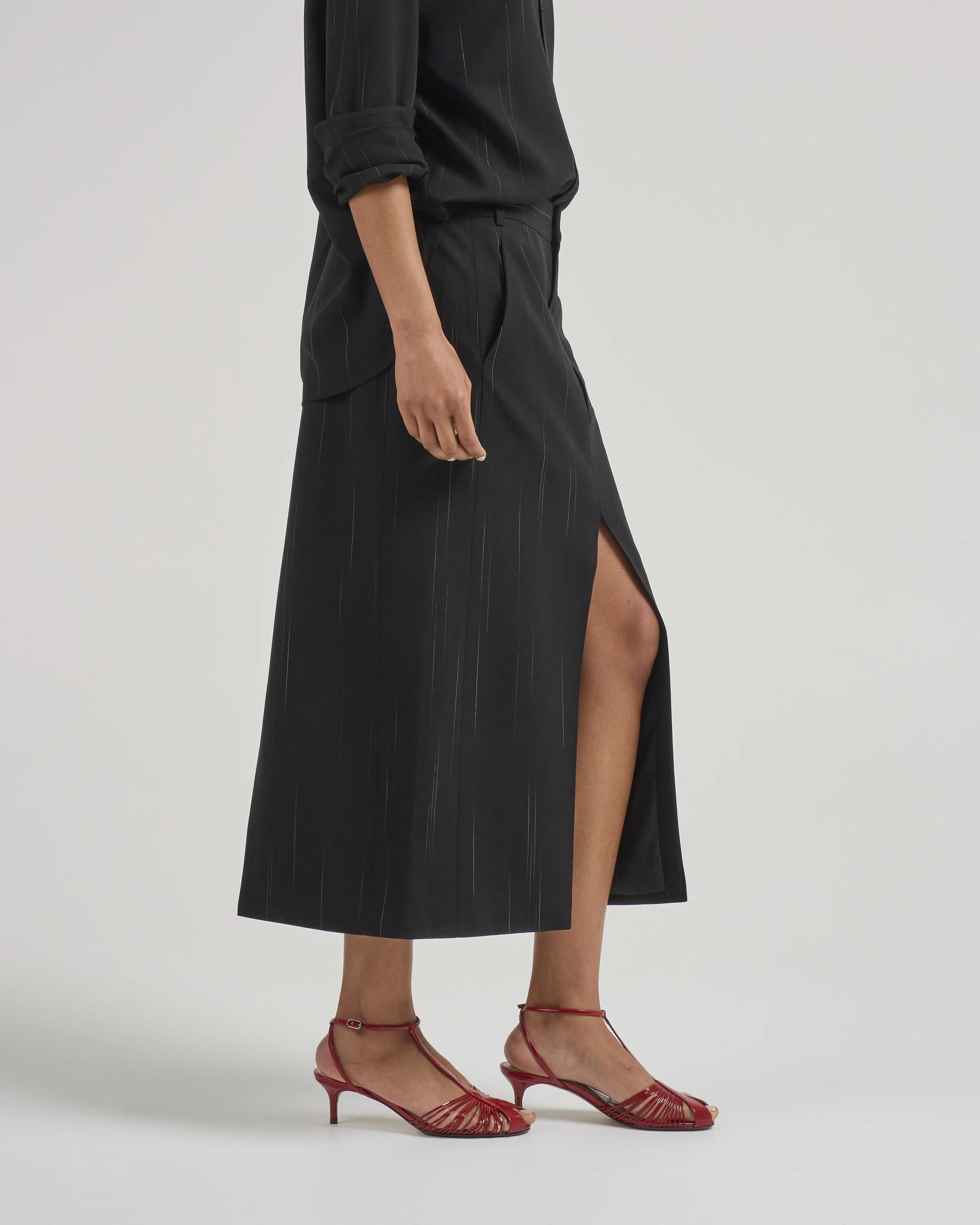viscose suiting midi trouser skirt - Image 3