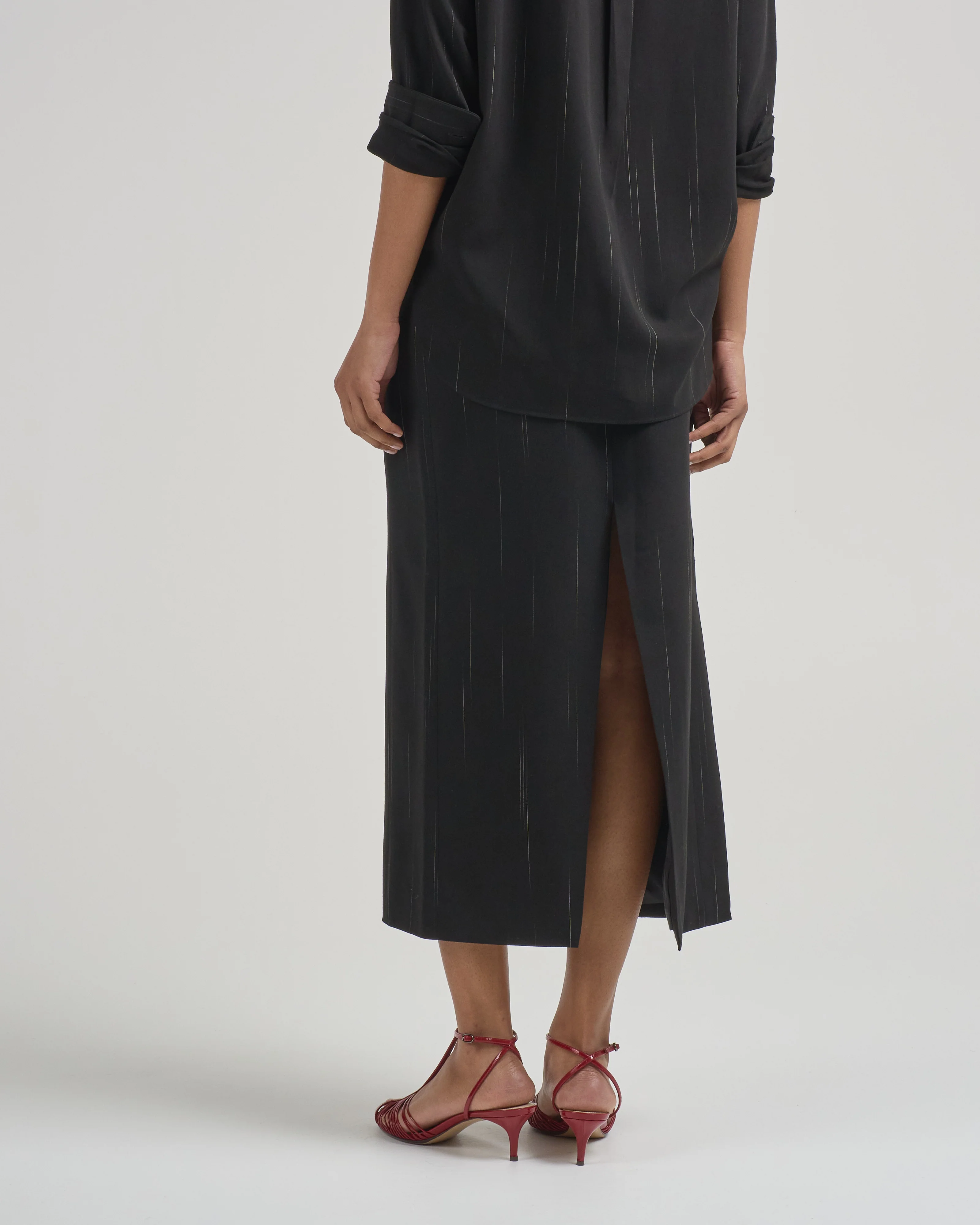 viscose suiting midi trouser skirt - Image 4