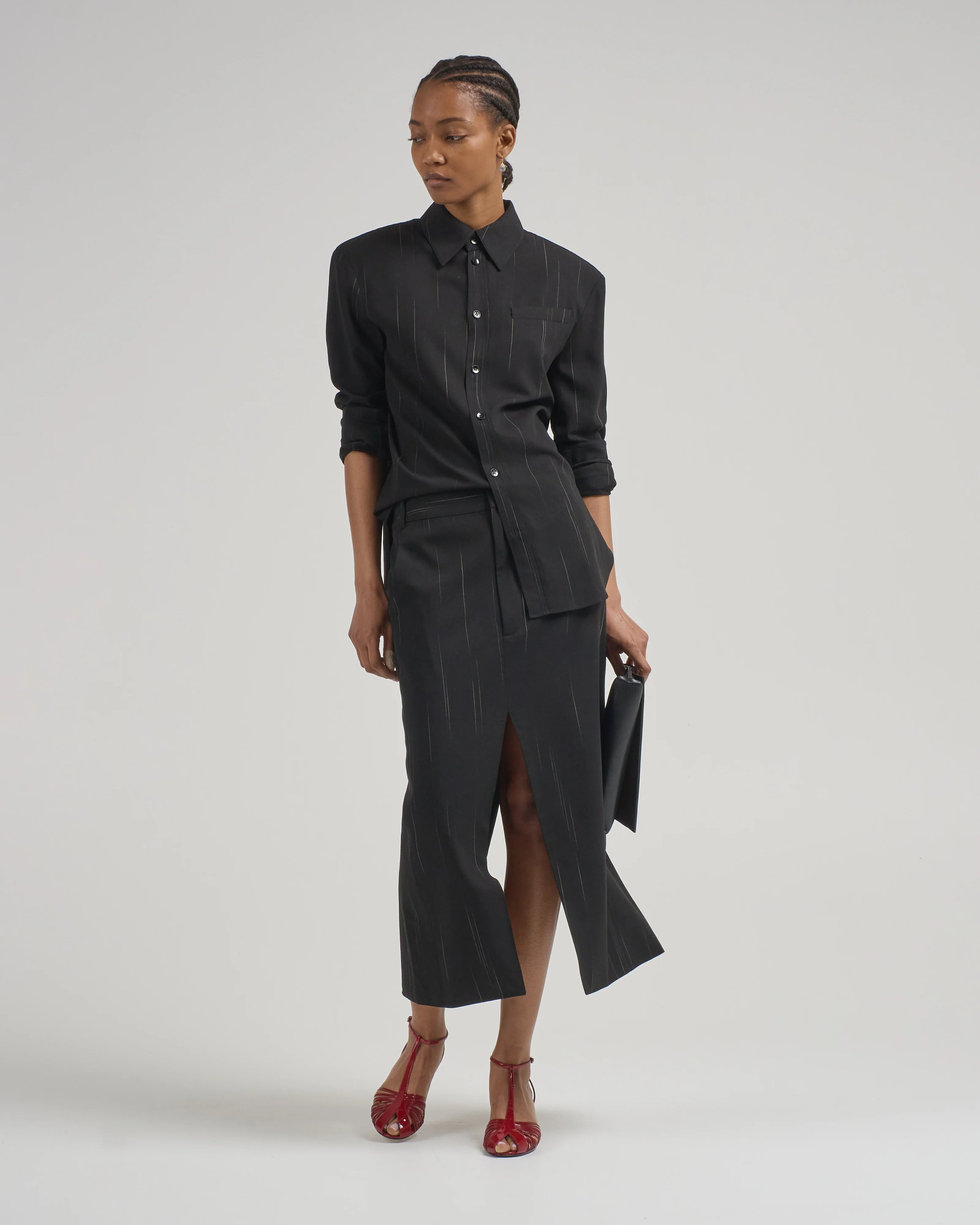 viscose suiting midi trouser skirt - Image 5