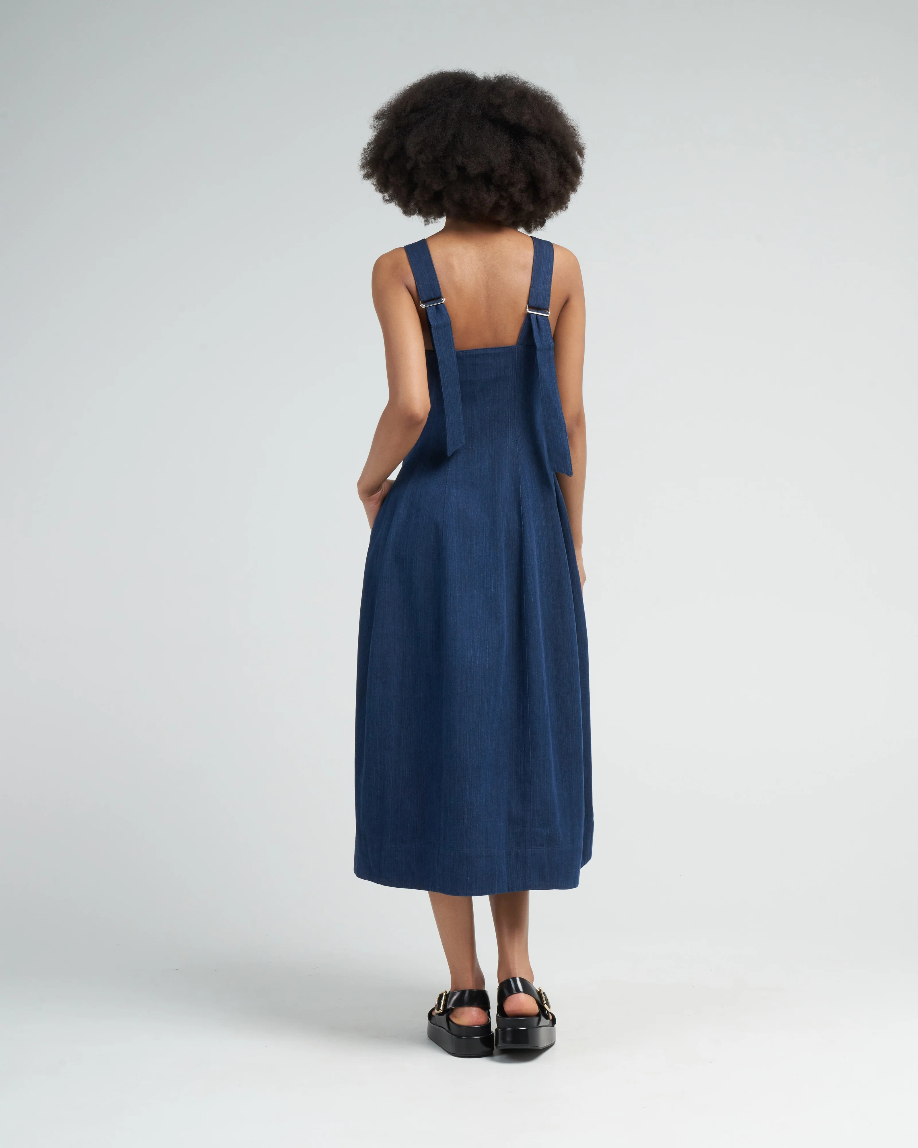 washed summer denim dress - dark enzyme wash - Image 5