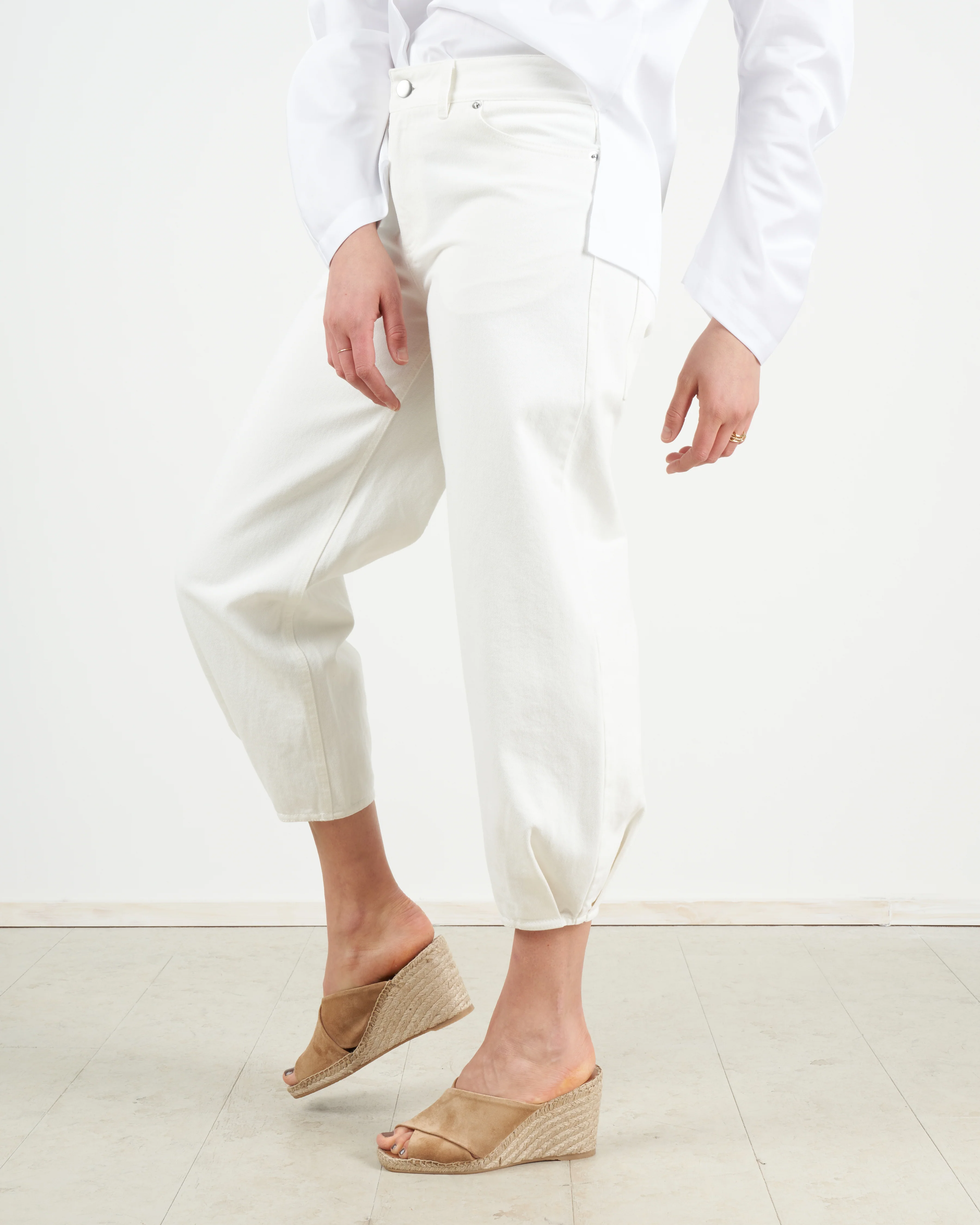 white denim sculpted pant - white - Image 2