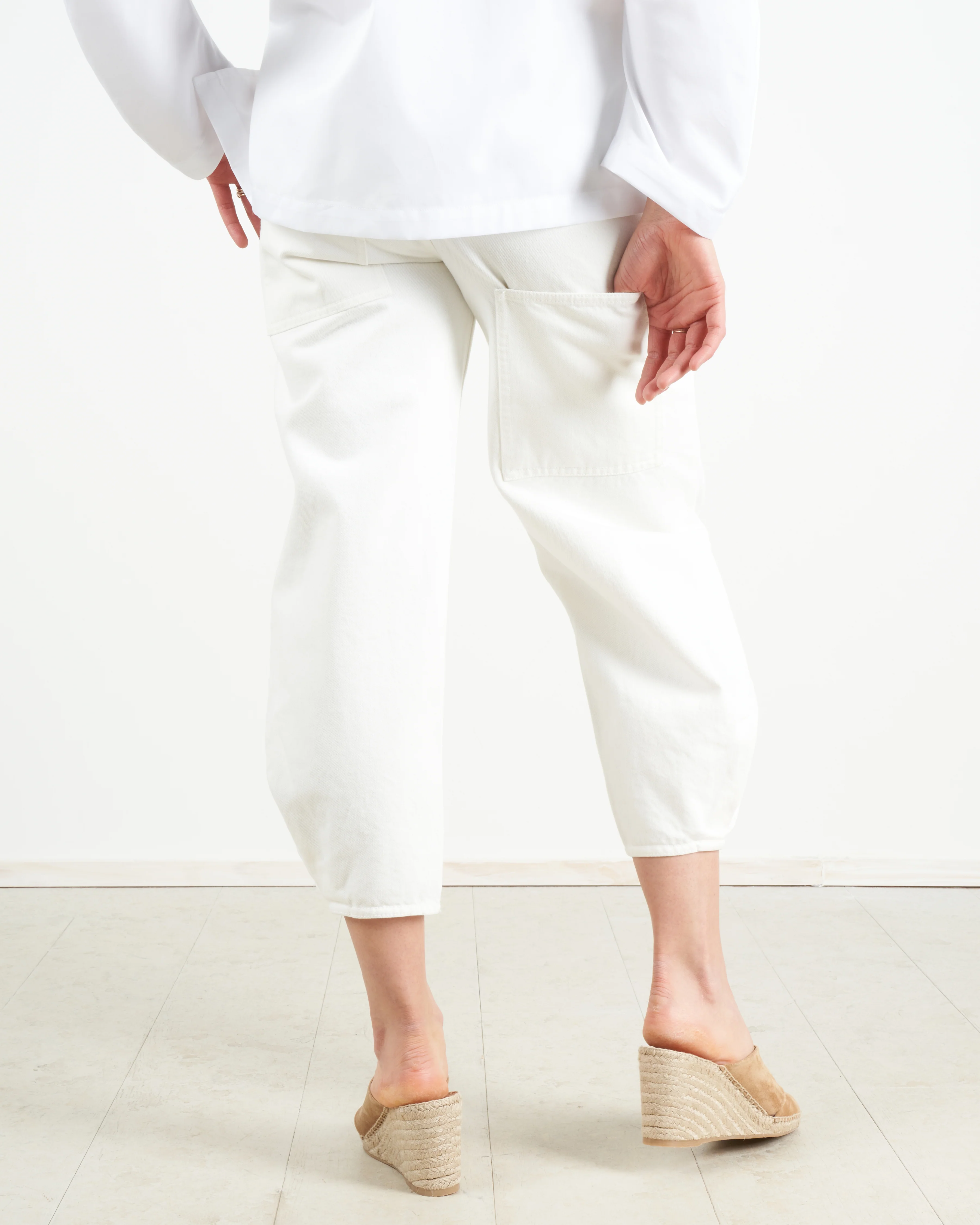 white denim sculpted pant - white - Image 4