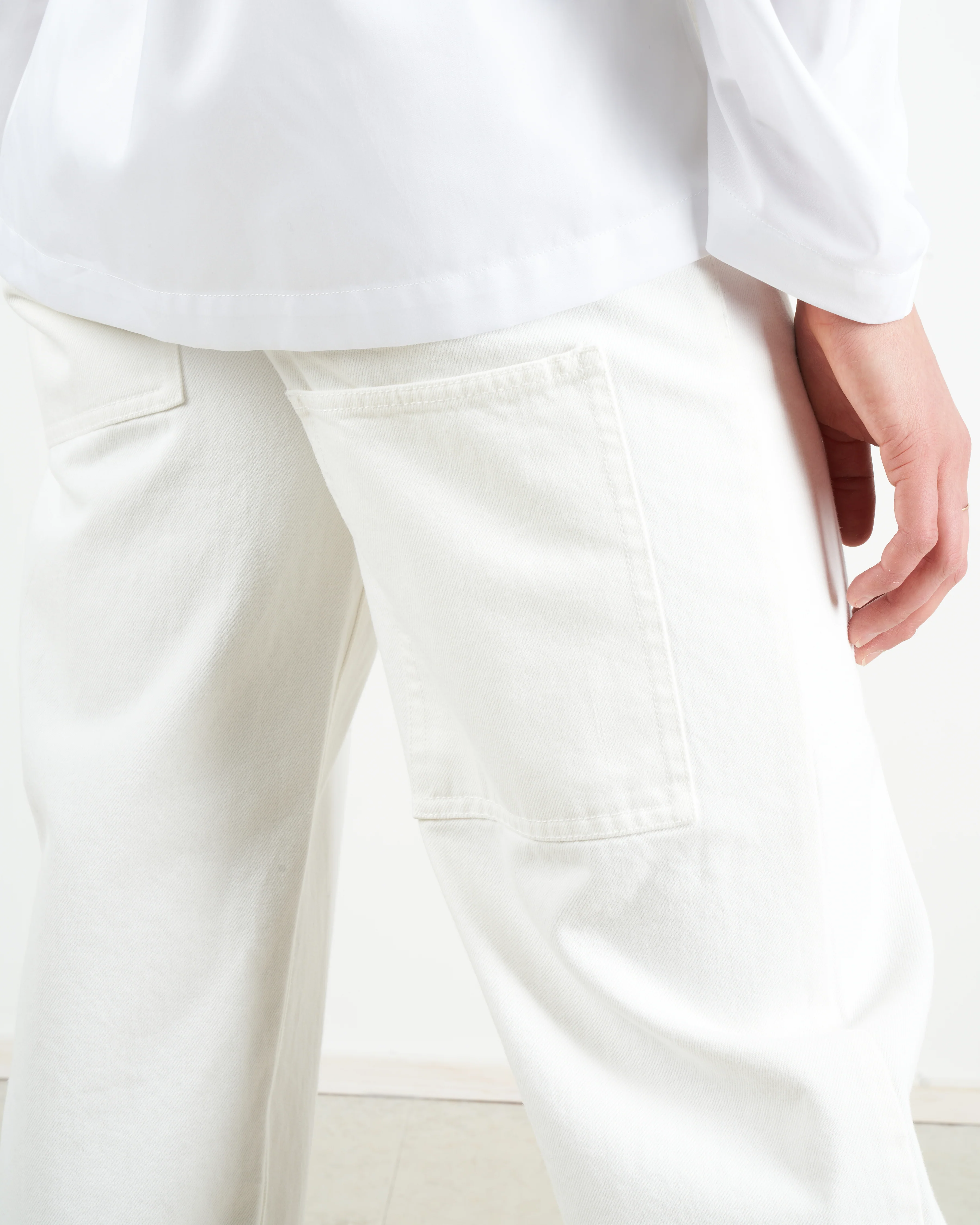white denim sculpted pant - white - Image 5