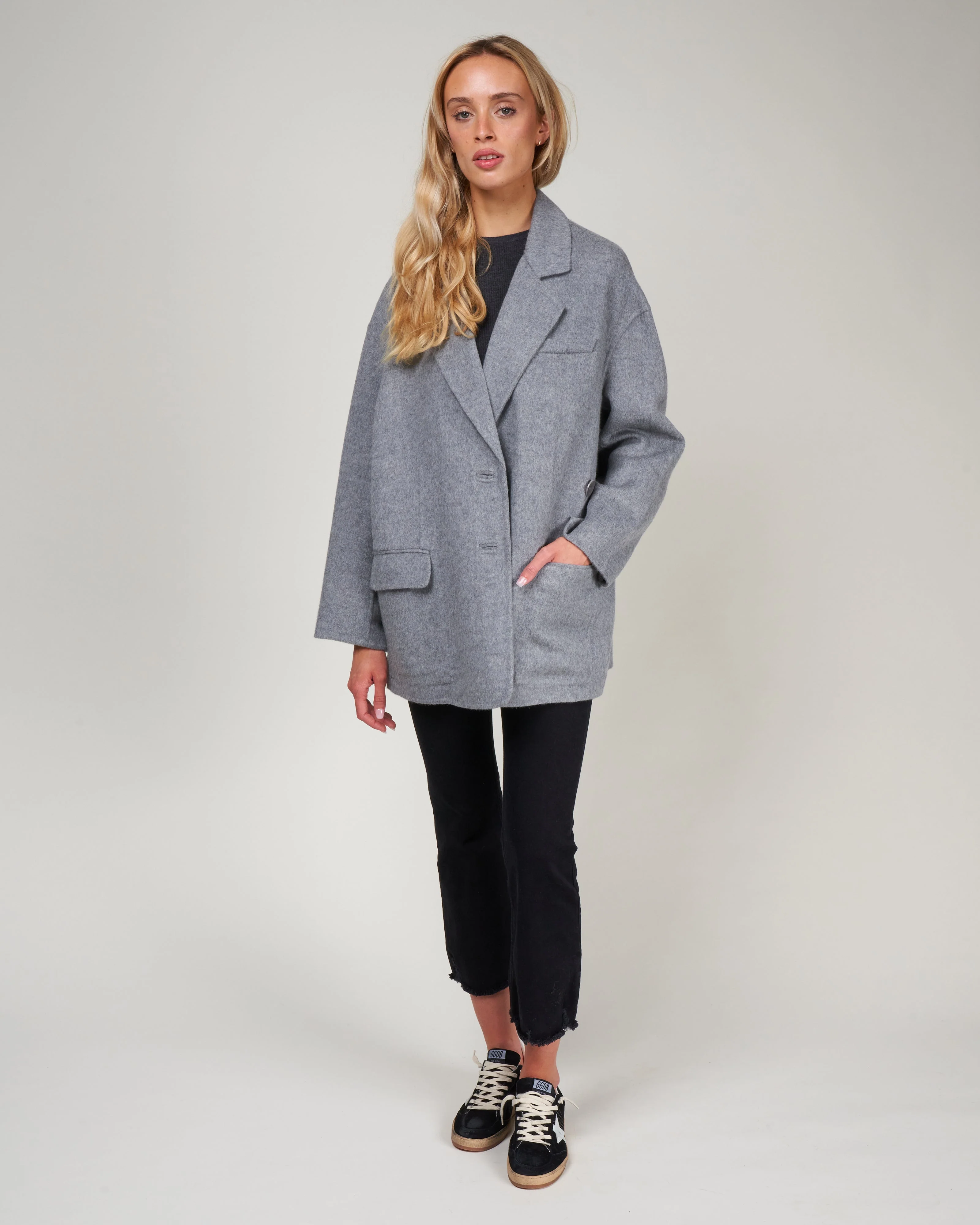wool angora liam blazer - medium heather grey - Image 2
