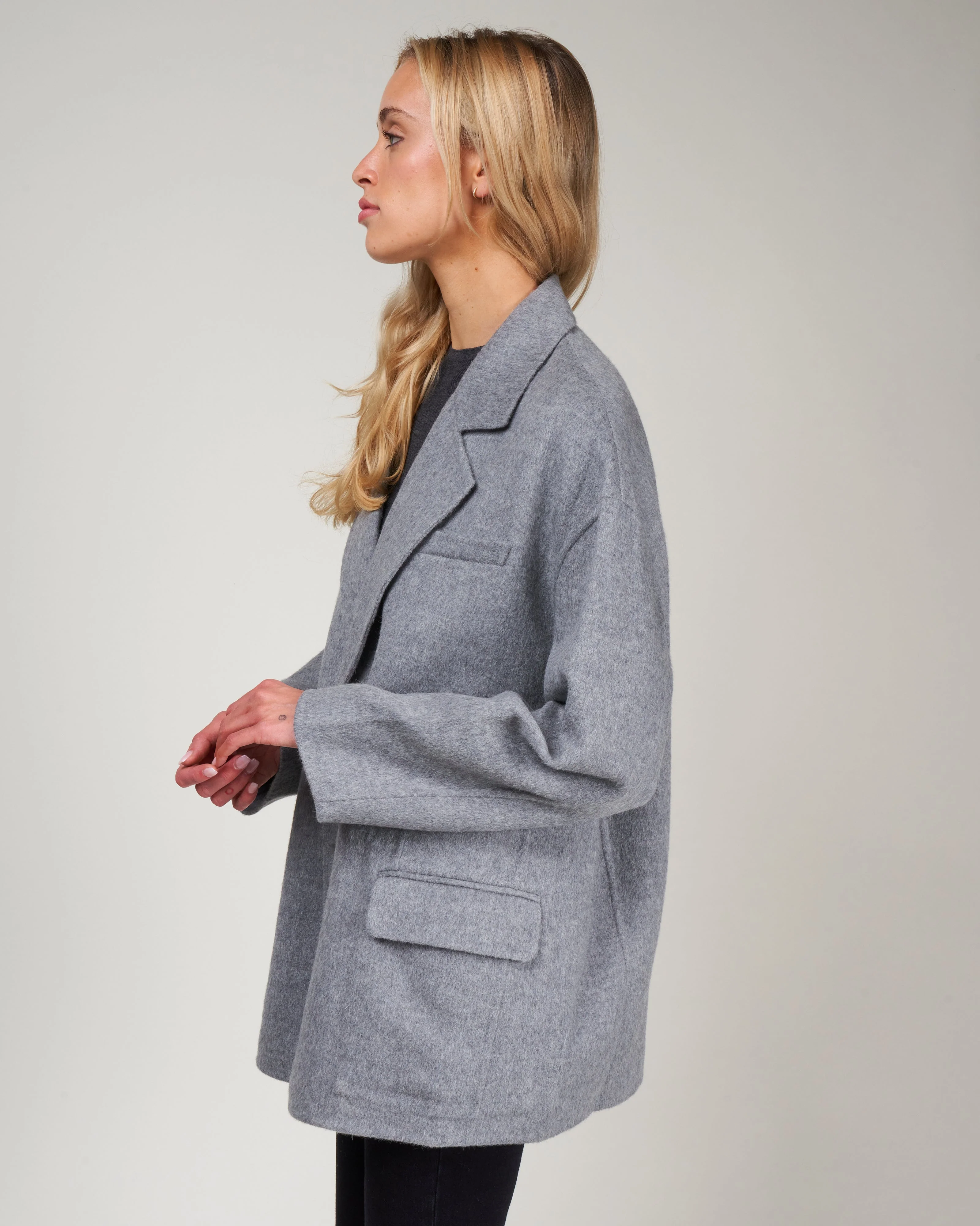 wool angora liam blazer - medium heather grey - Image 3