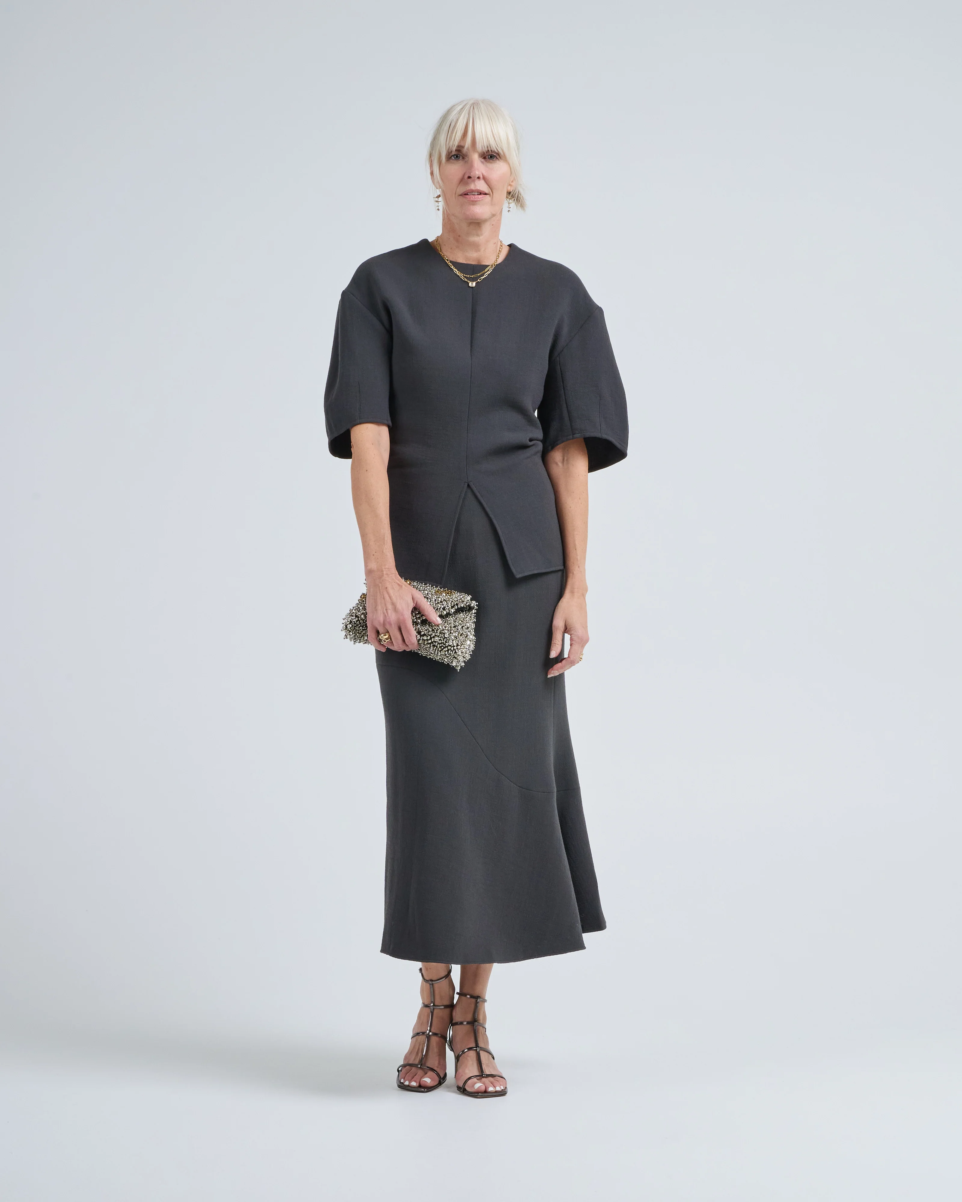 wool crepe marte fluid skirt - Image 2