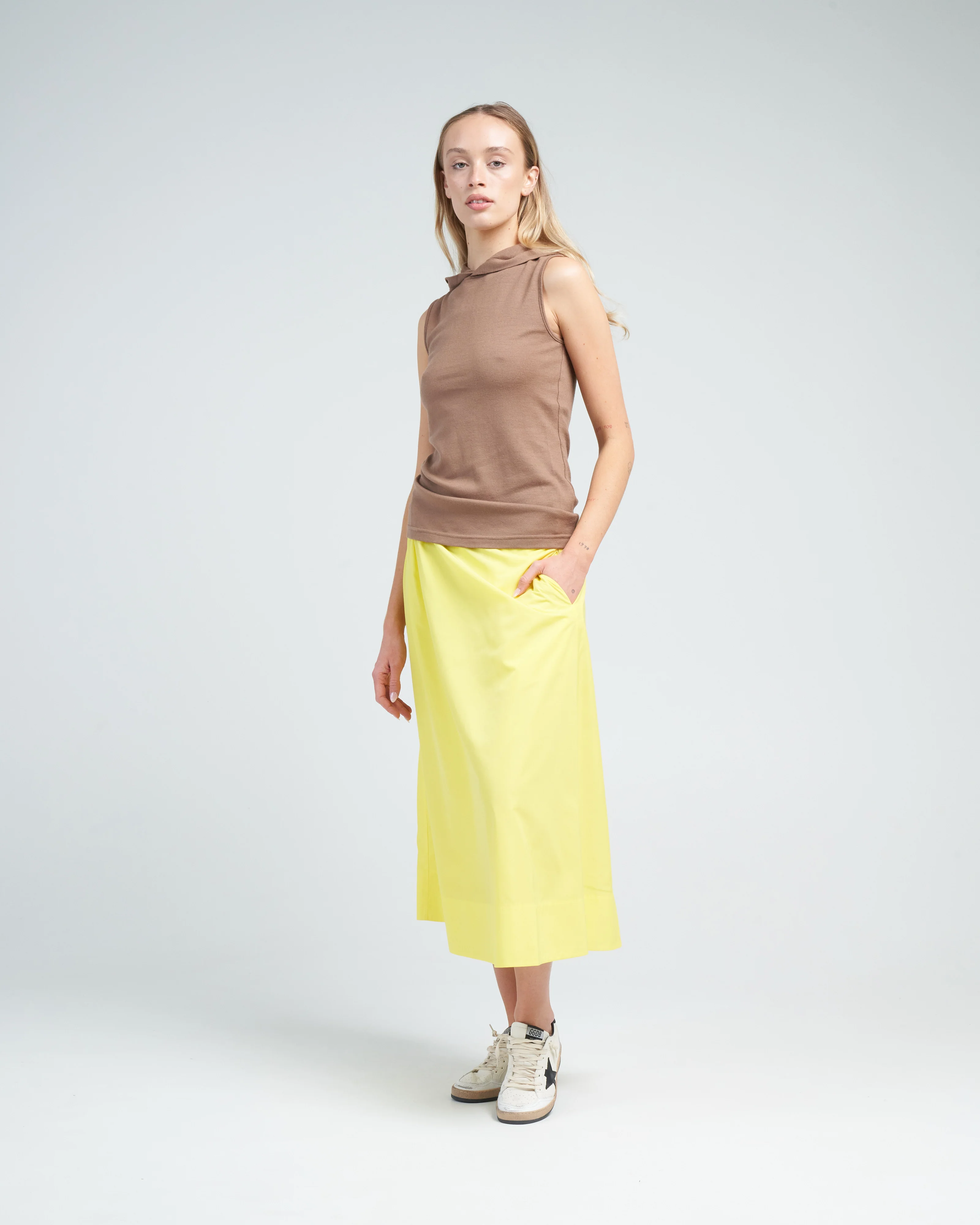wool jersey hoodie tunic top - sand dune - Image 2