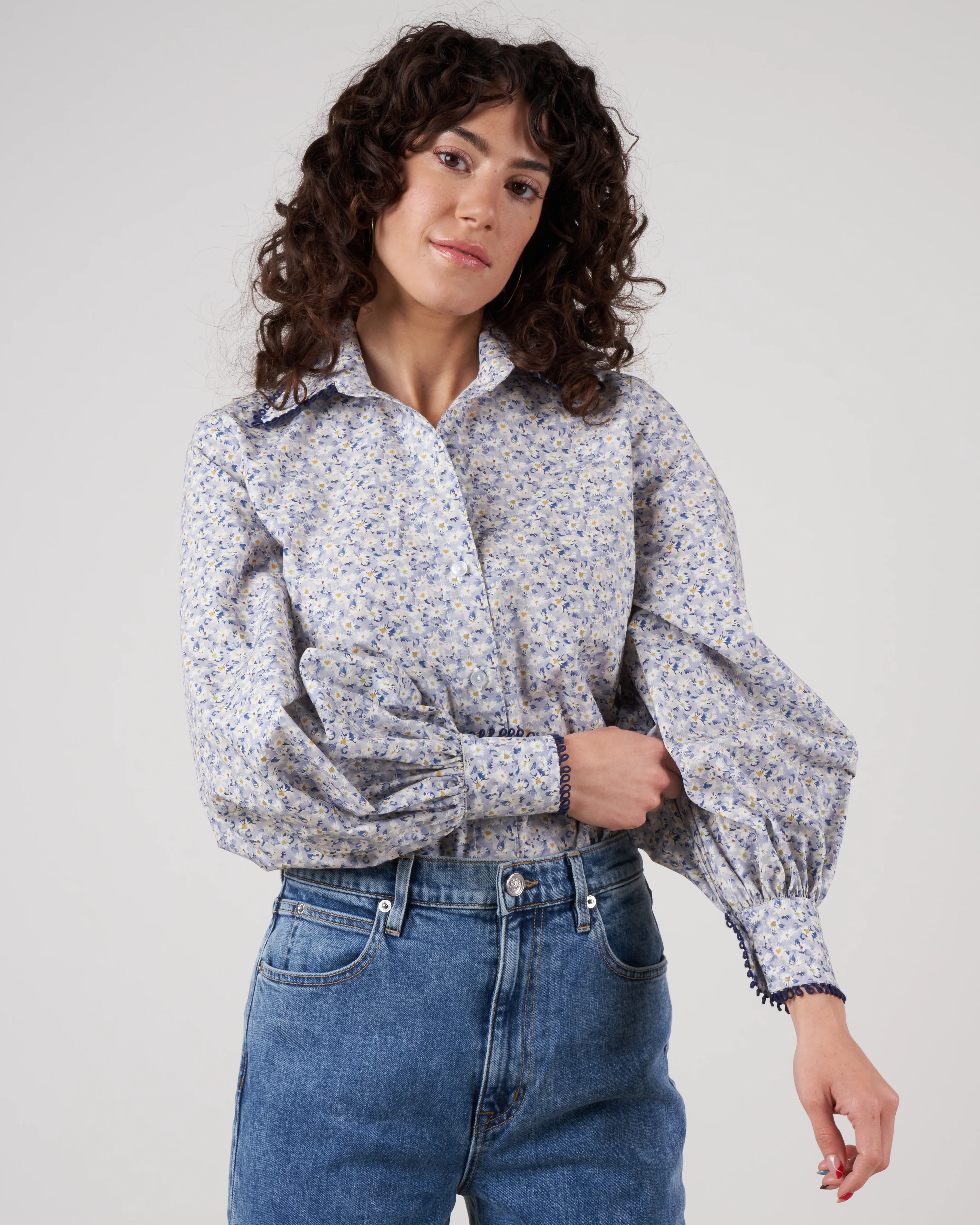 bridger top with loop trim - simones song sky
