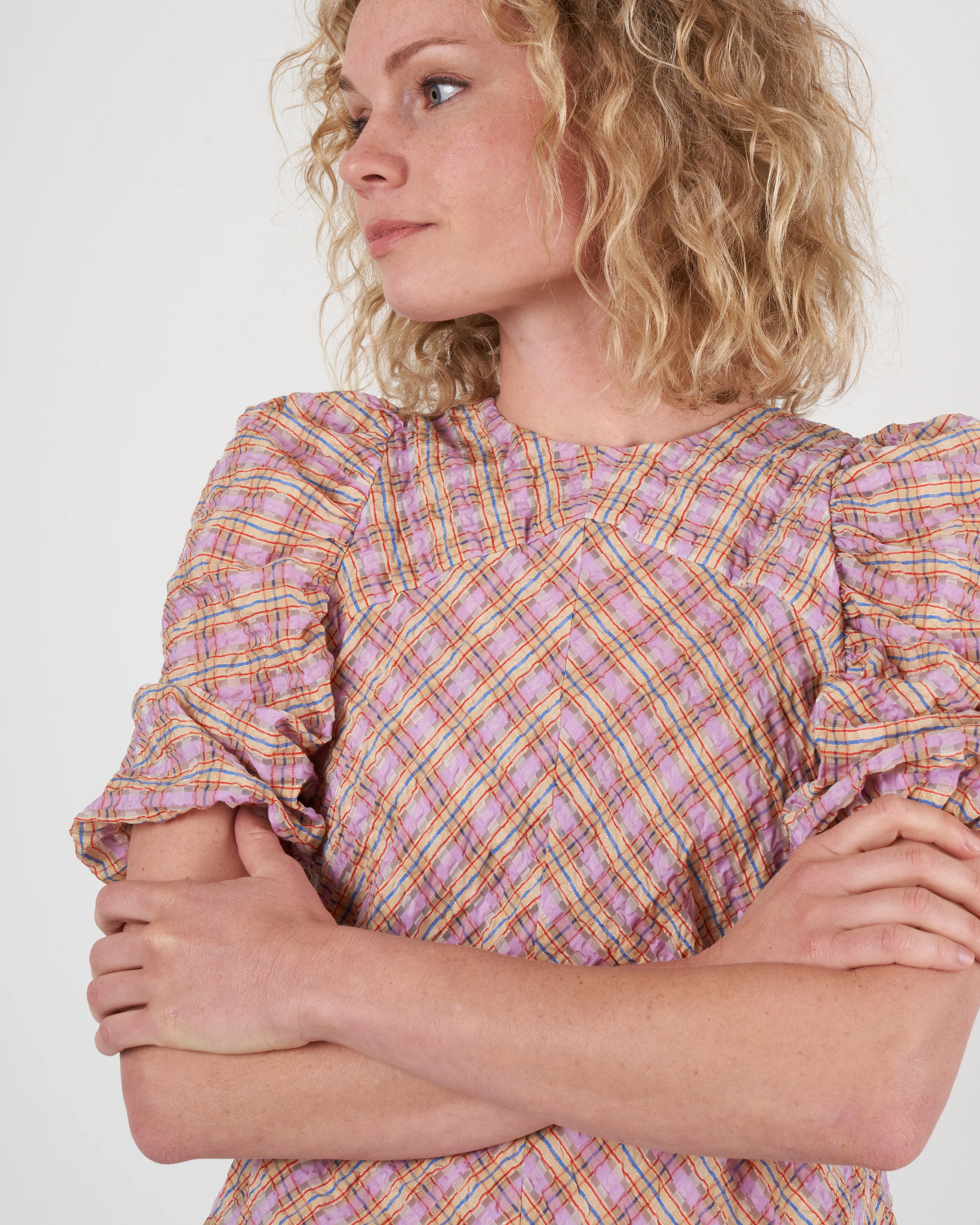 mia top - jacquard organza lavender - Image 4