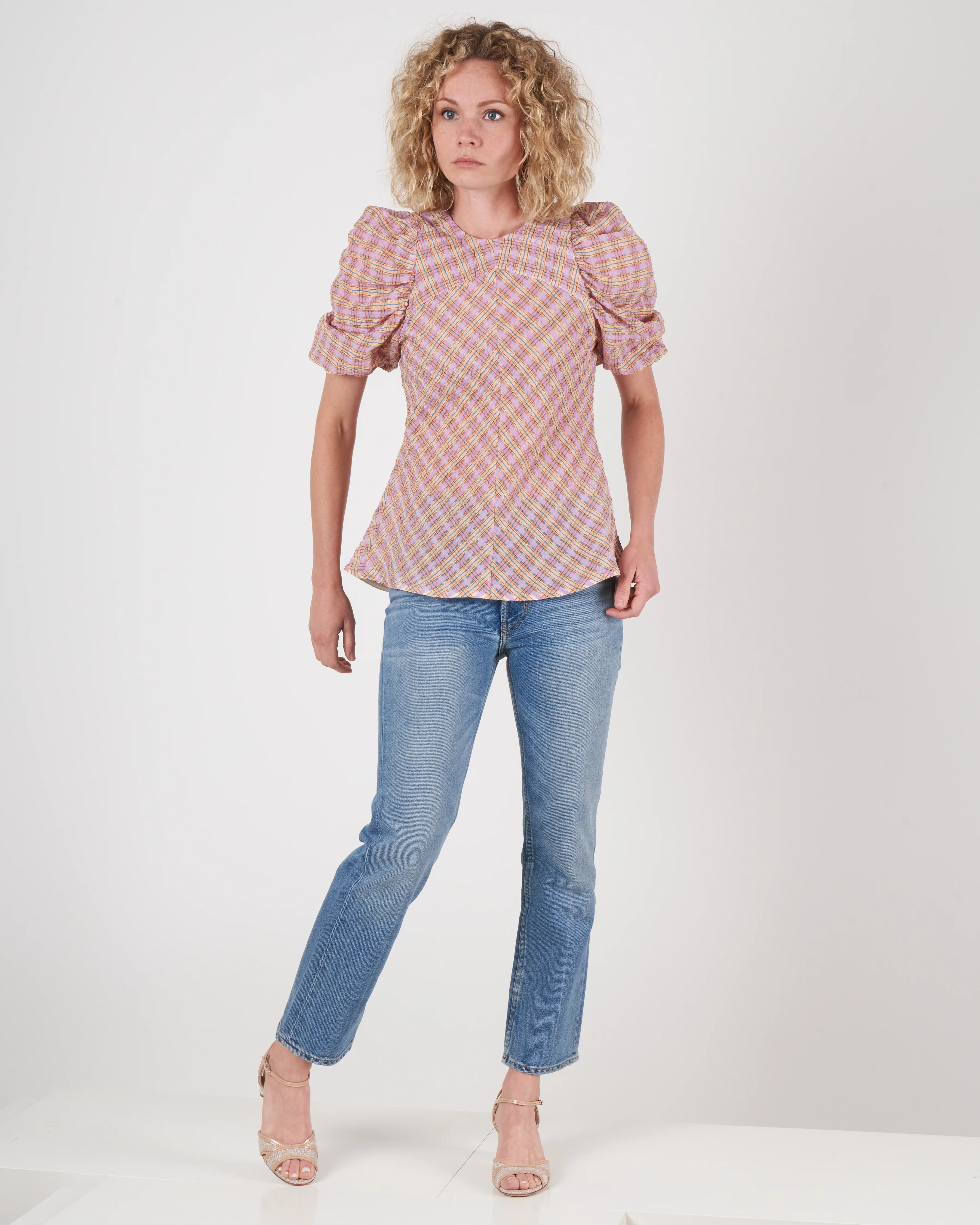 mia top - jacquard organza lavender - Image 5