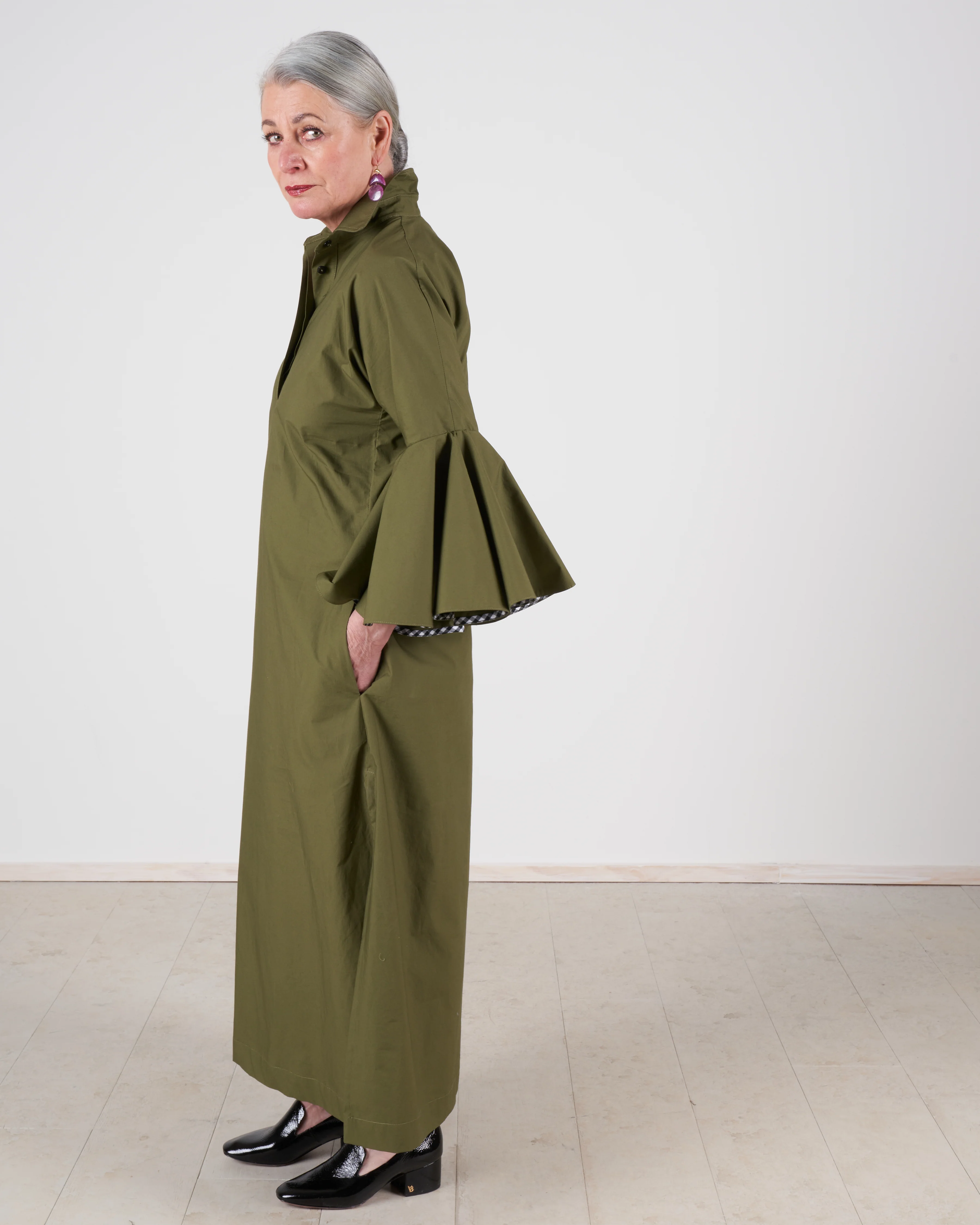 patio shift dress - olive - Image 2
