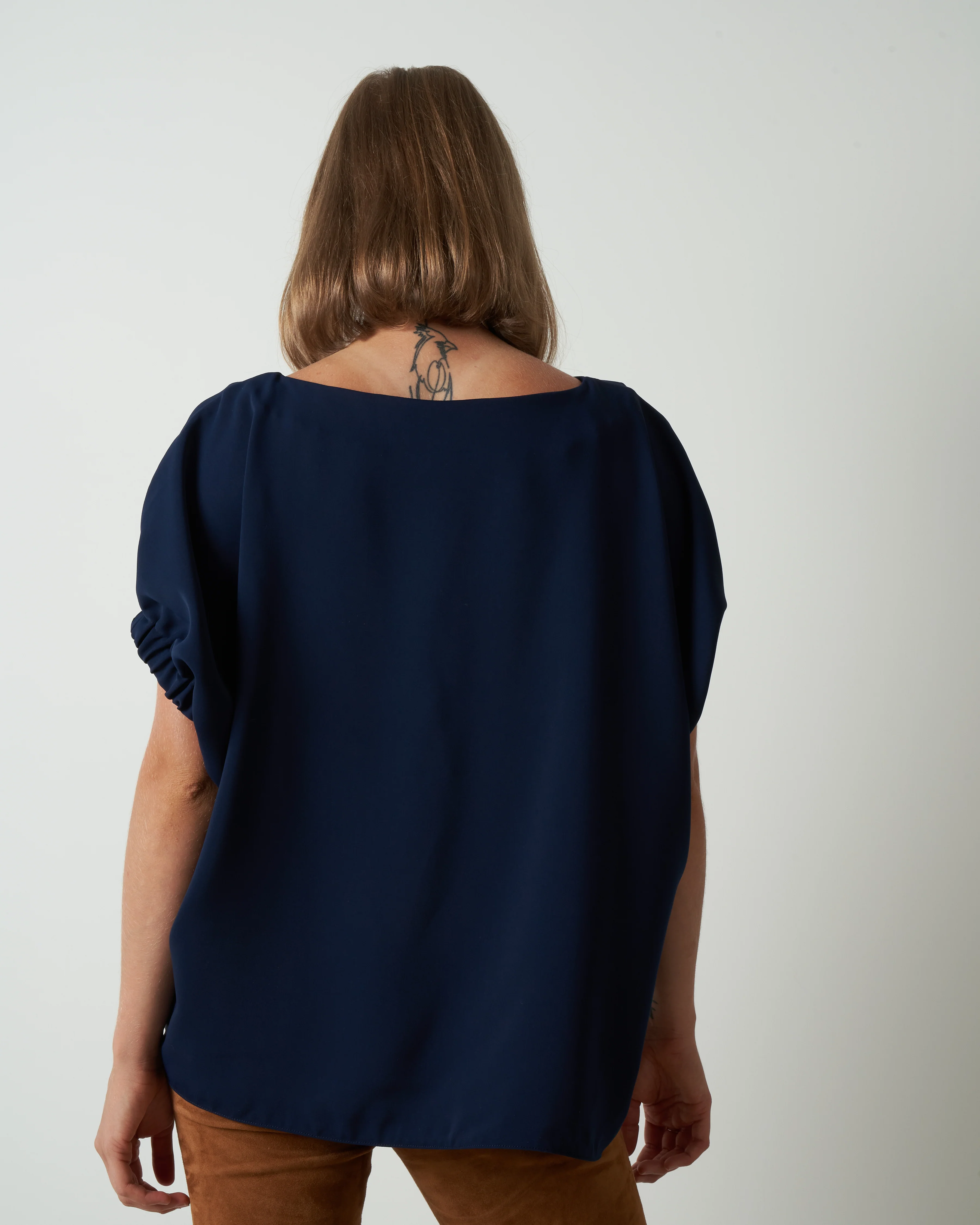 satin top - navy - Image 5