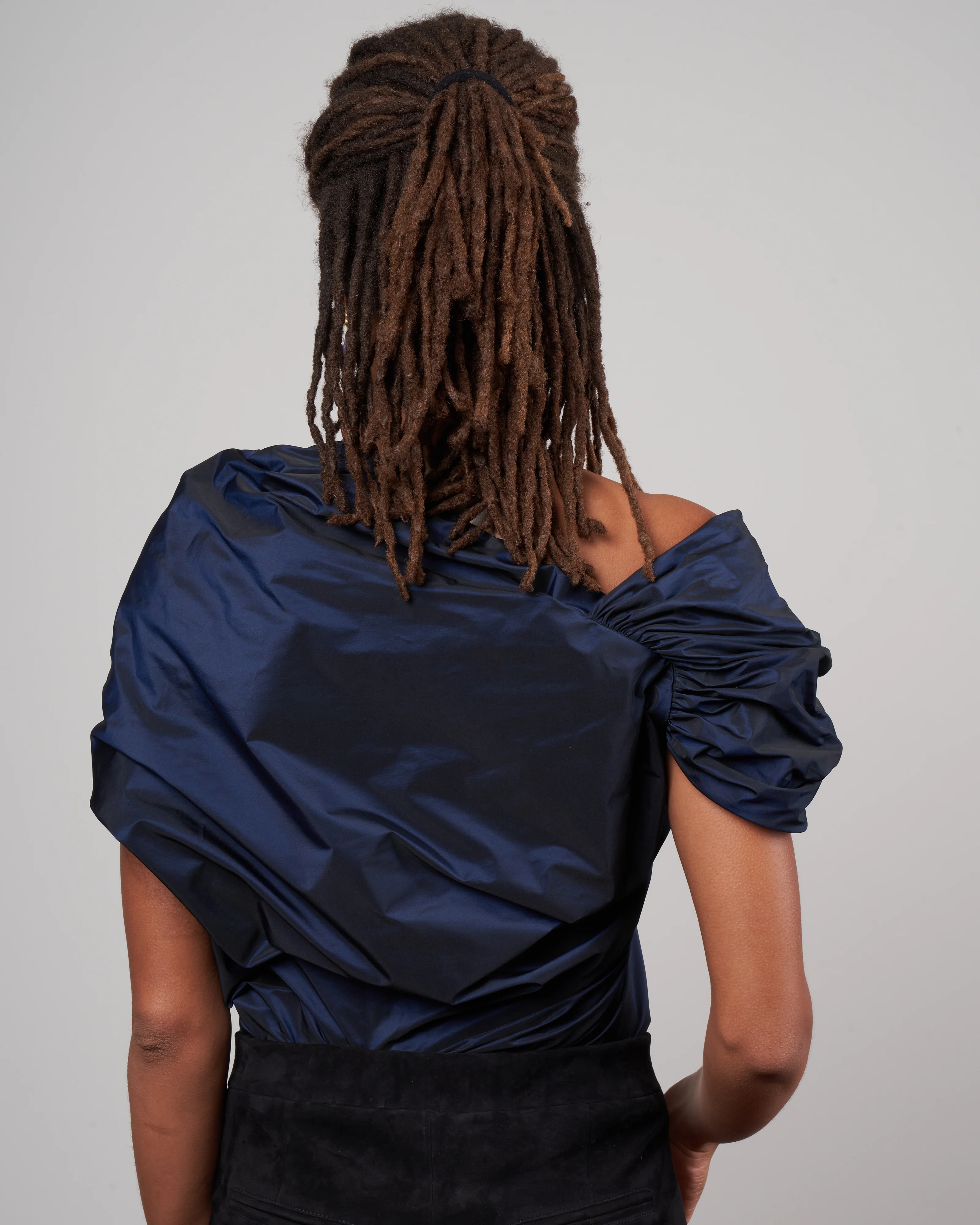 sheridan taffeta top - navy - Image 4