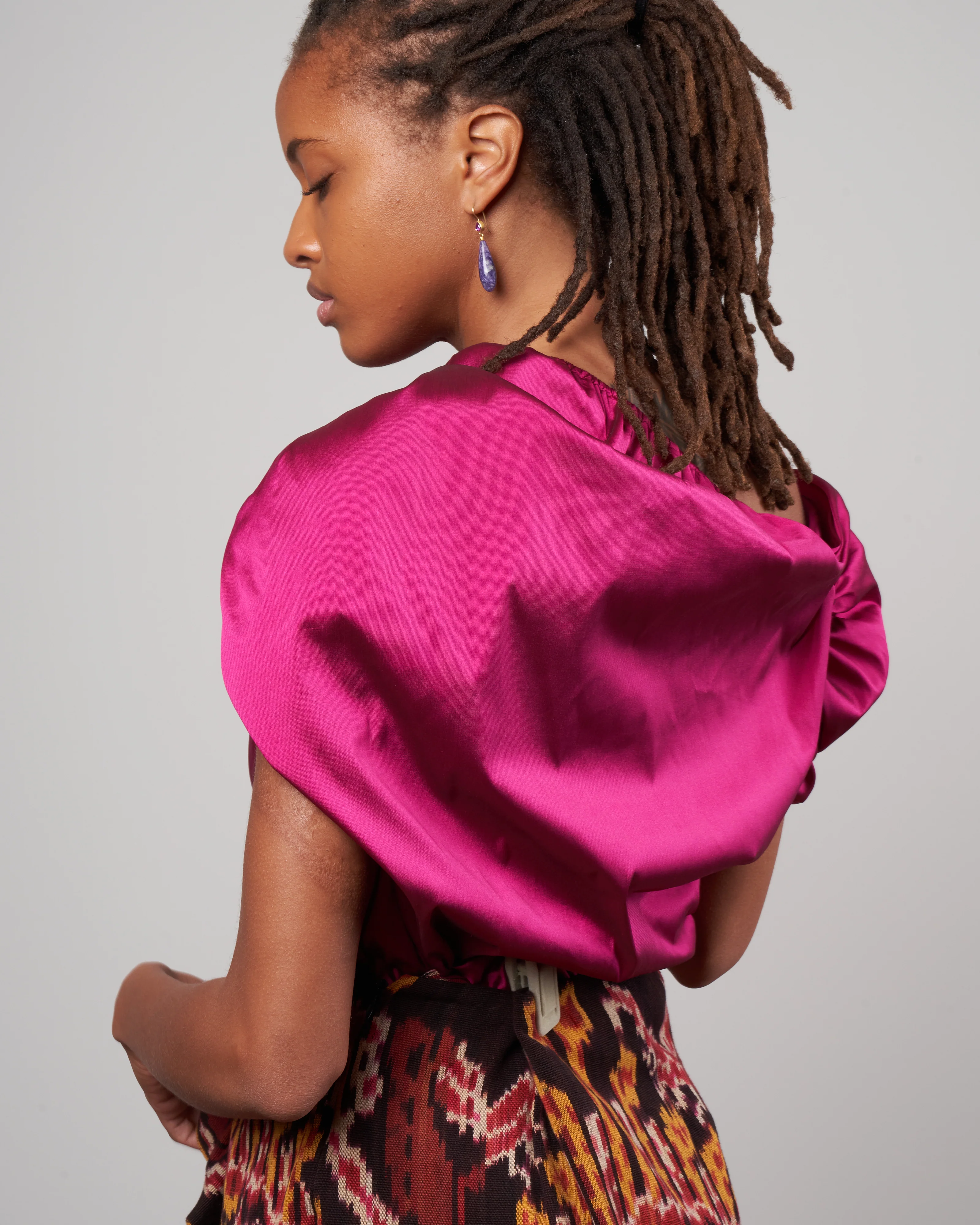 sheridan taffeta top - raspberry - Image 3
