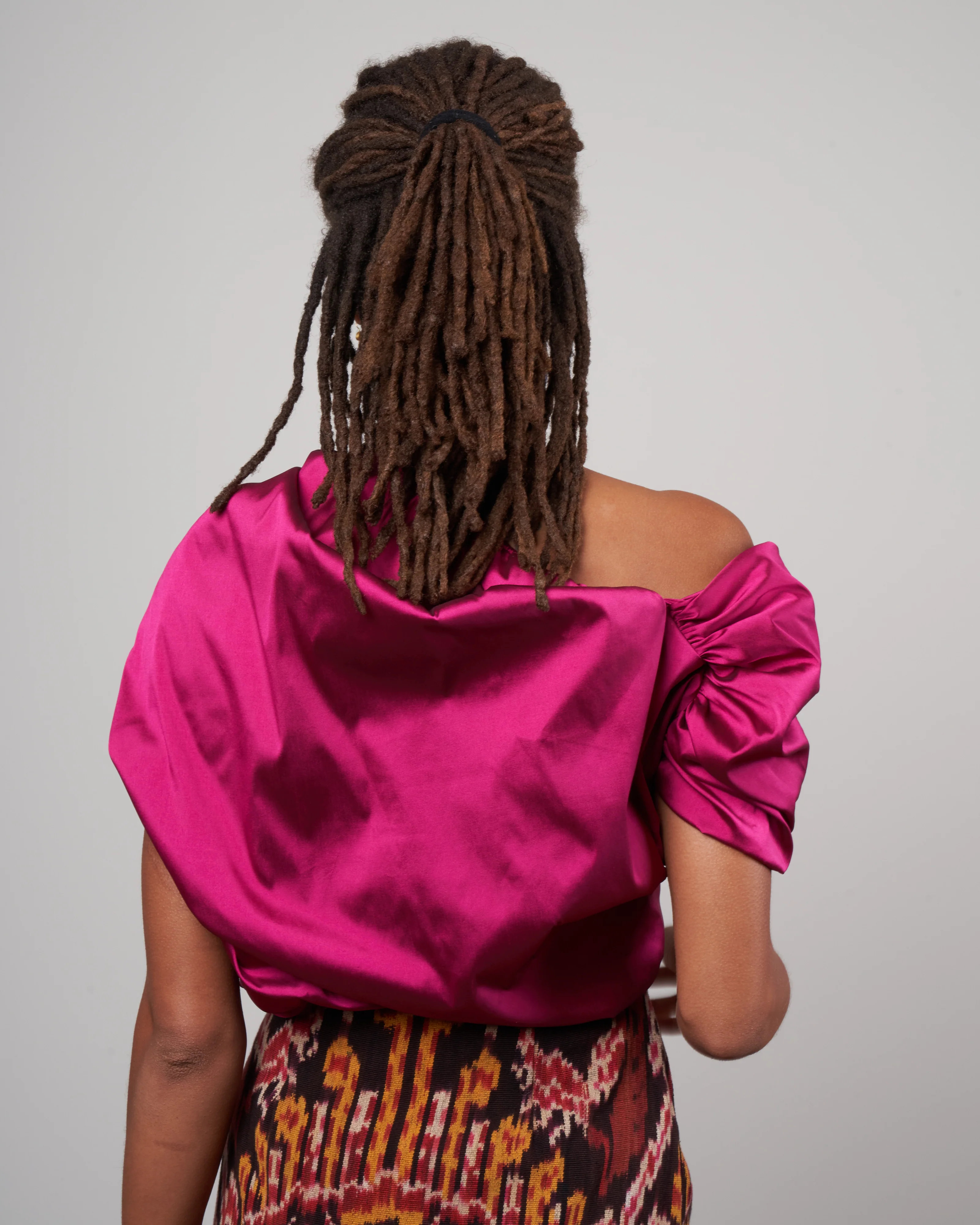 sheridan taffeta top - raspberry - Image 4
