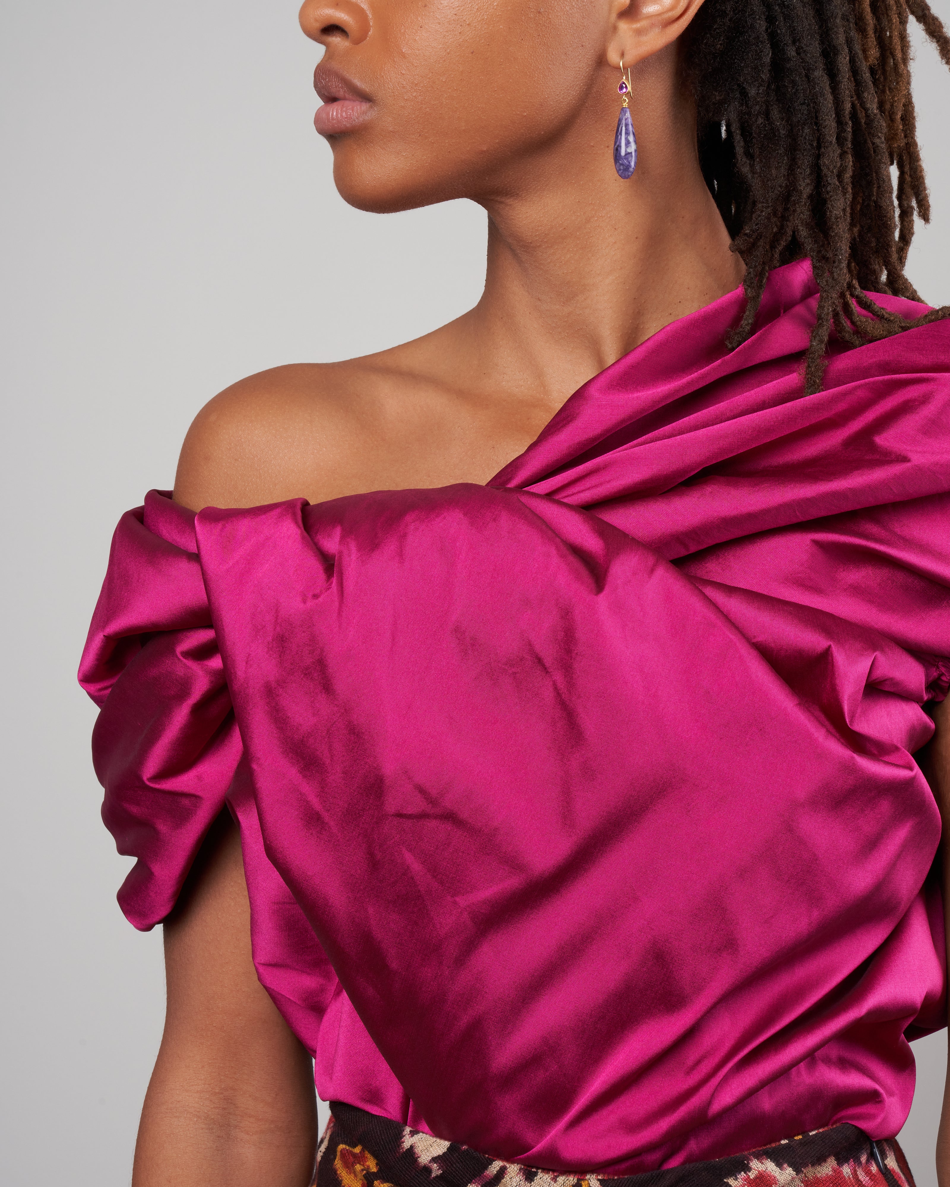 sheridan taffeta top - raspberry - Image 5