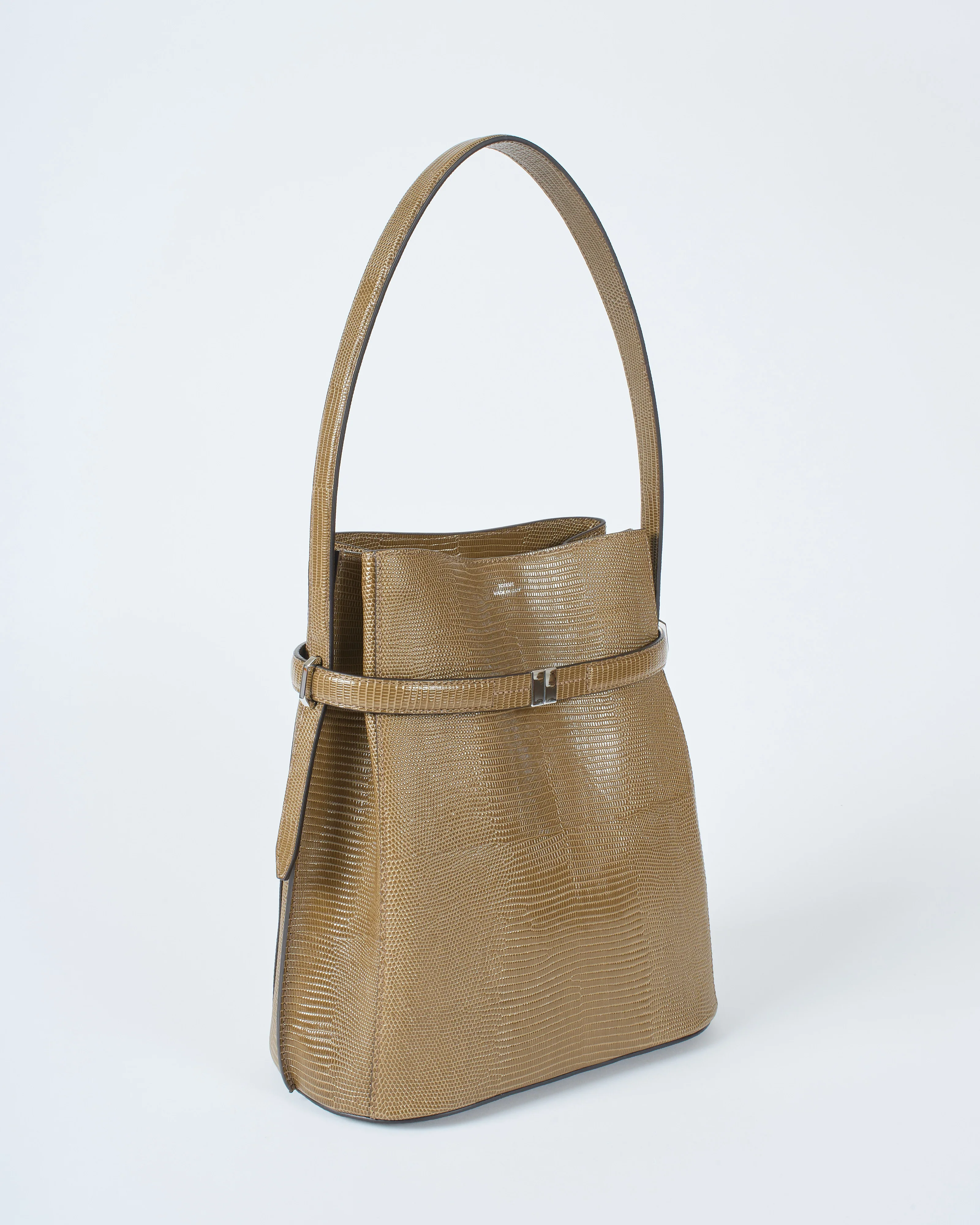 belted lizard embossed bucket bag - Image 5