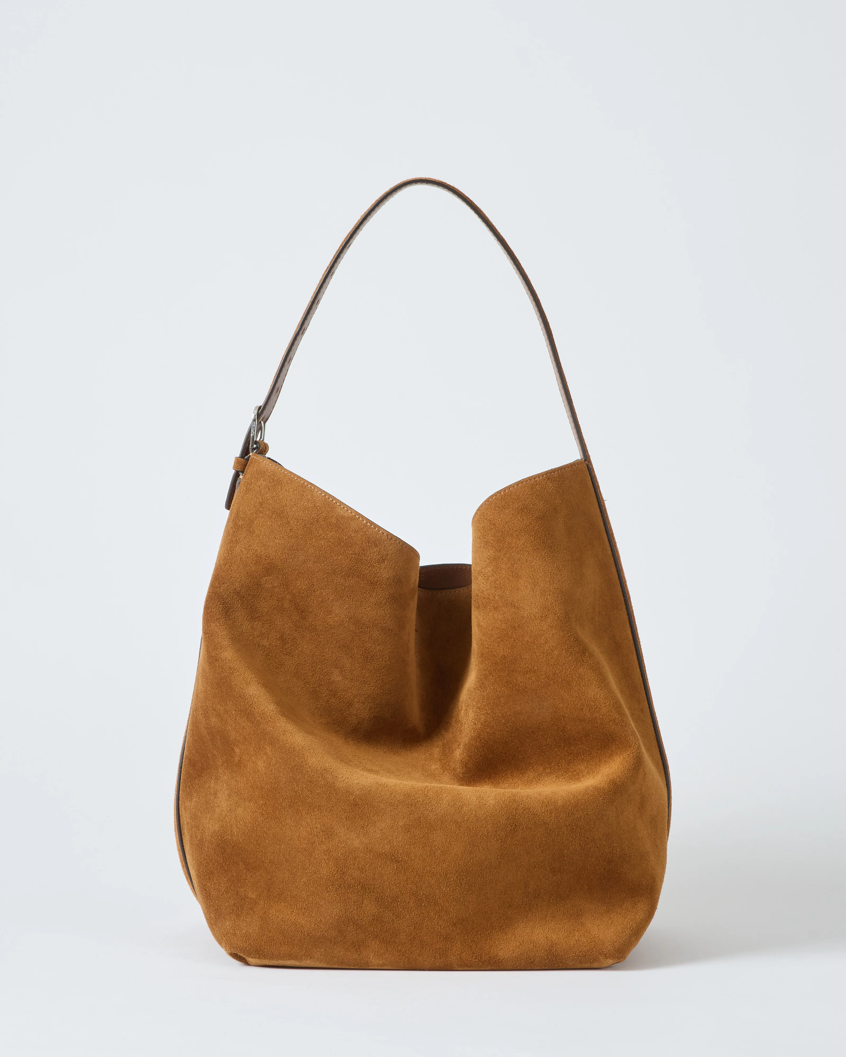 belted suede tote - Image 5