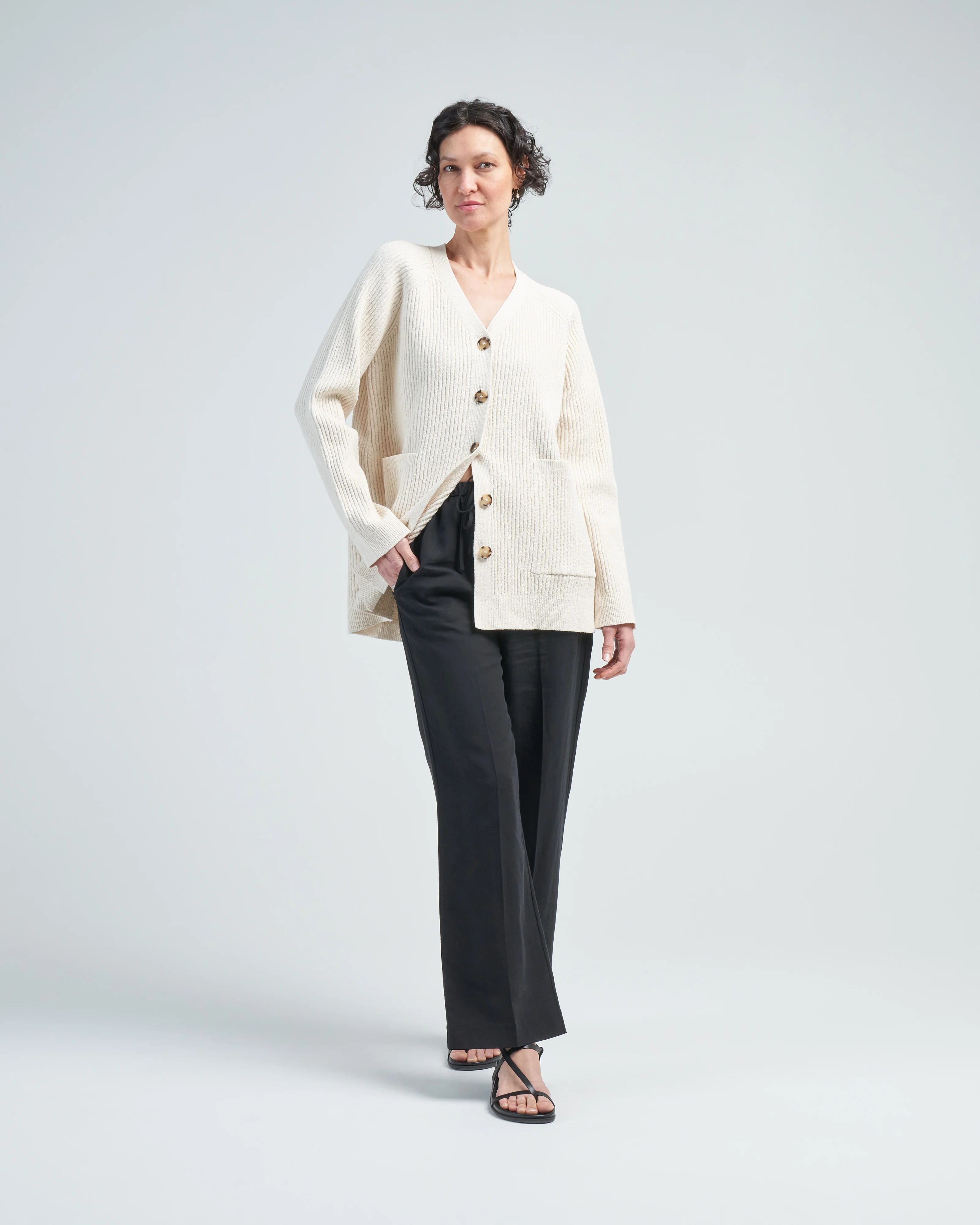 boucle knit cardigan - Image 2