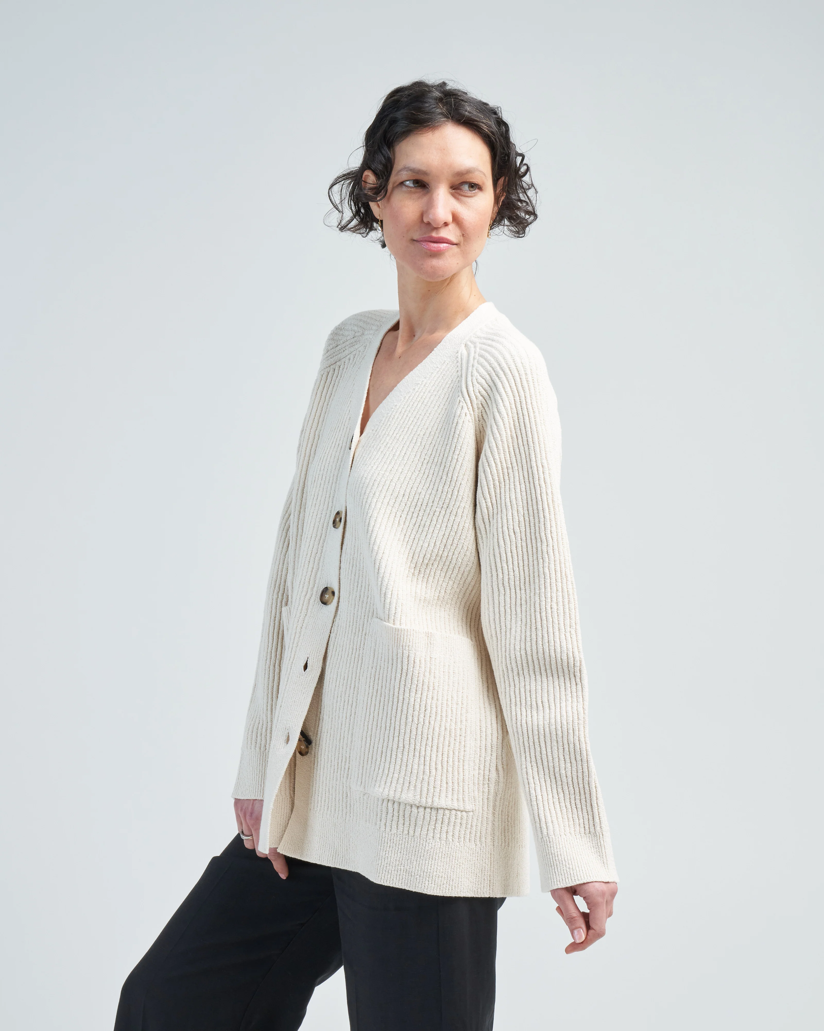 boucle knit cardigan - Image 3
