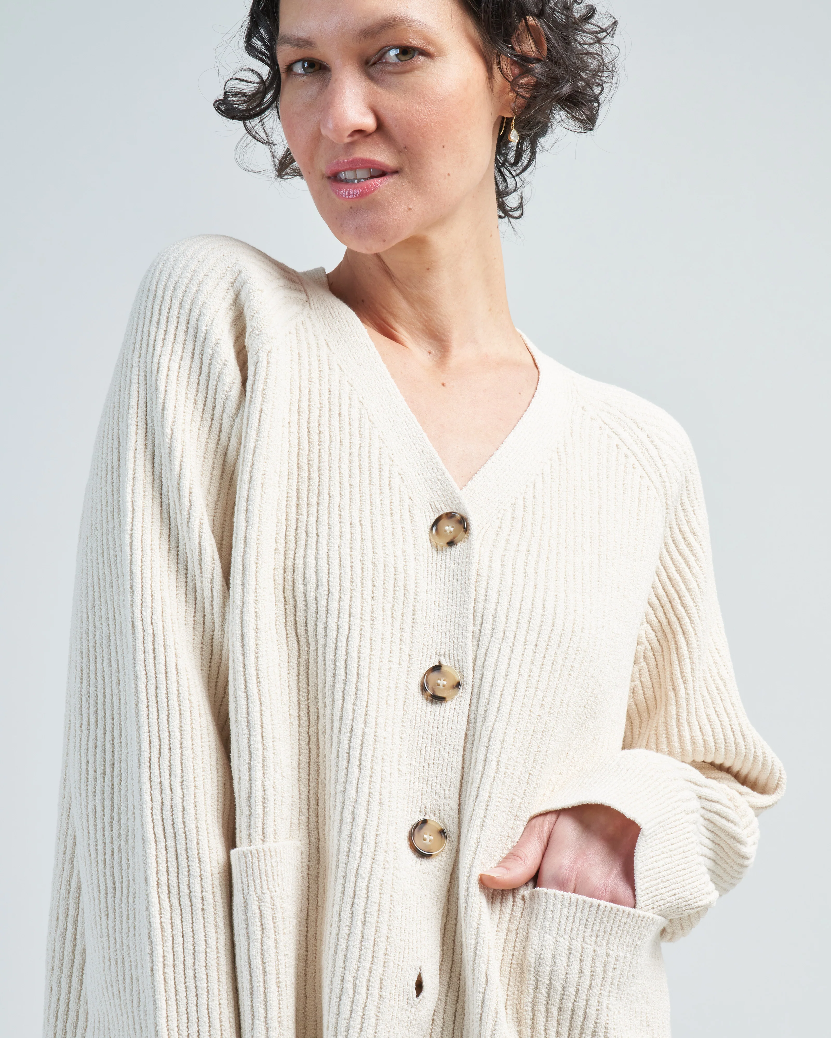 boucle knit cardigan - Image 5