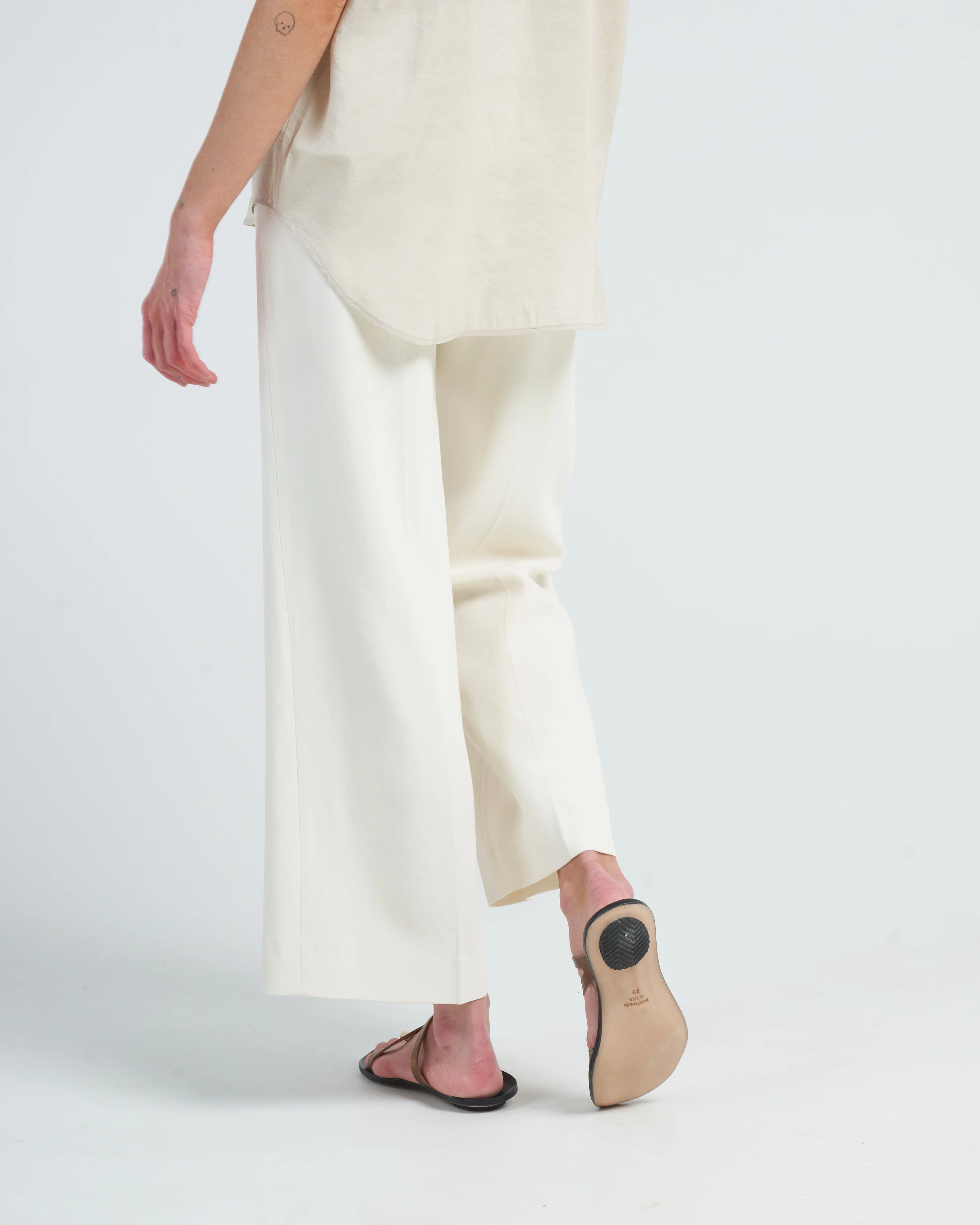 clean wide trousers - macadamia - Image 4