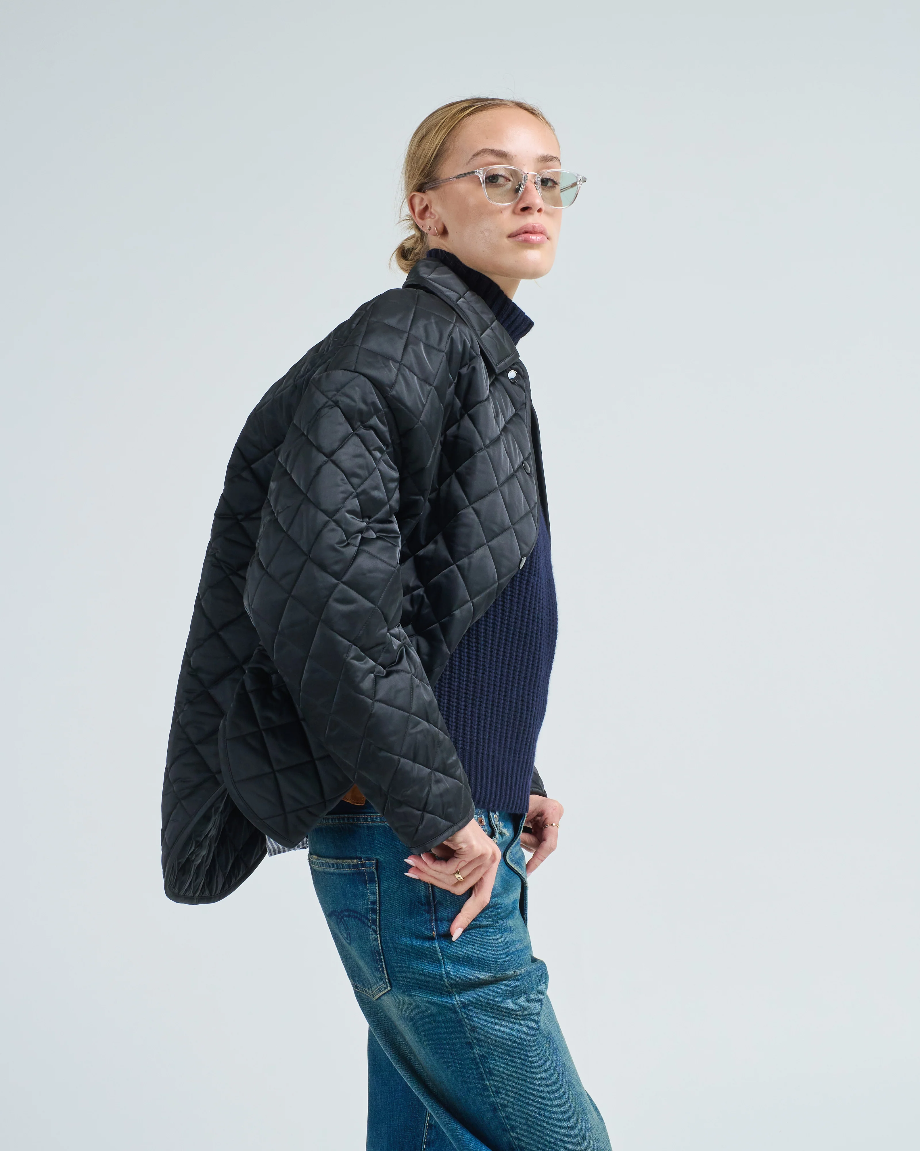 collared quilted jacket - Image 2
