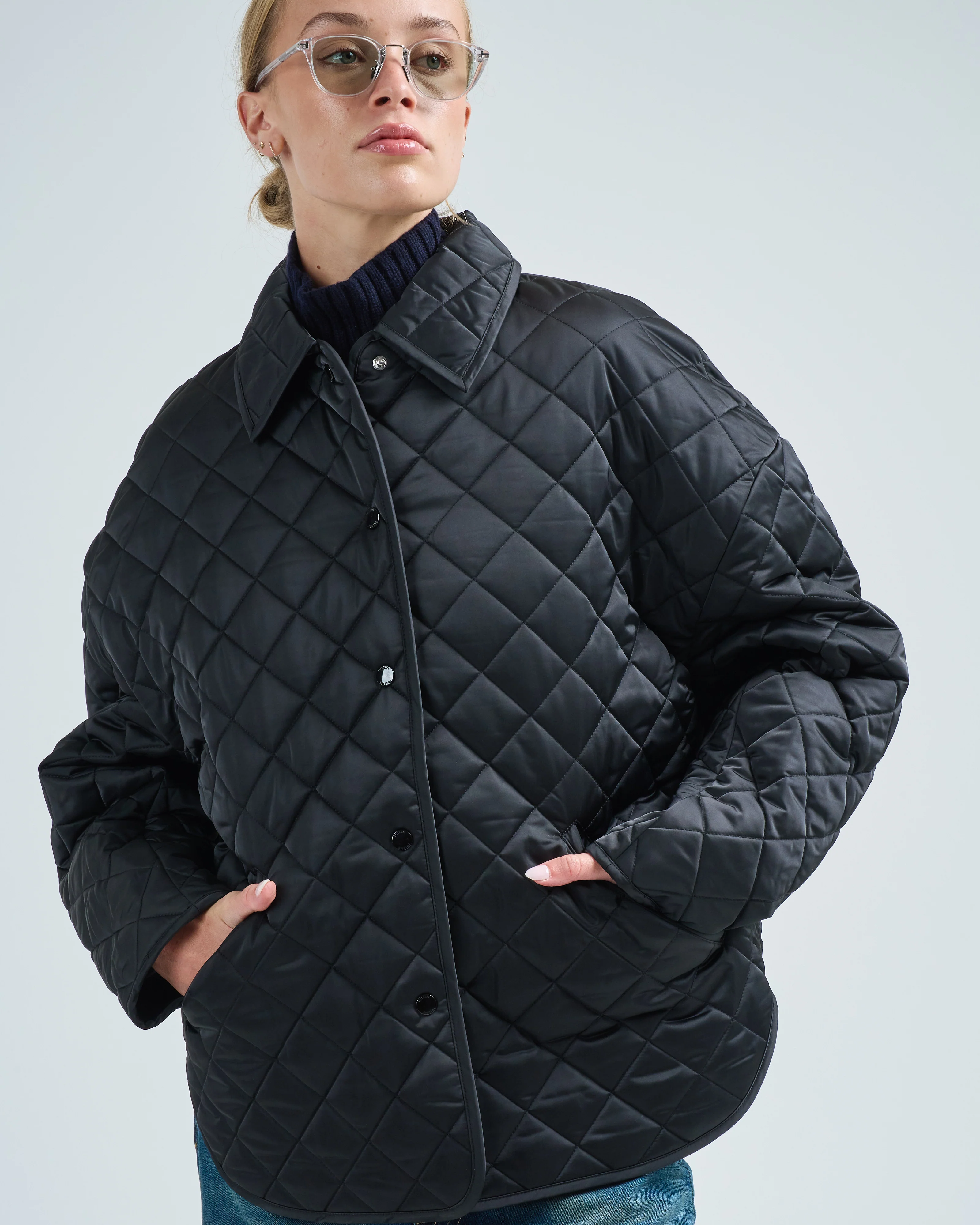 collared quilted jacket - Image 4