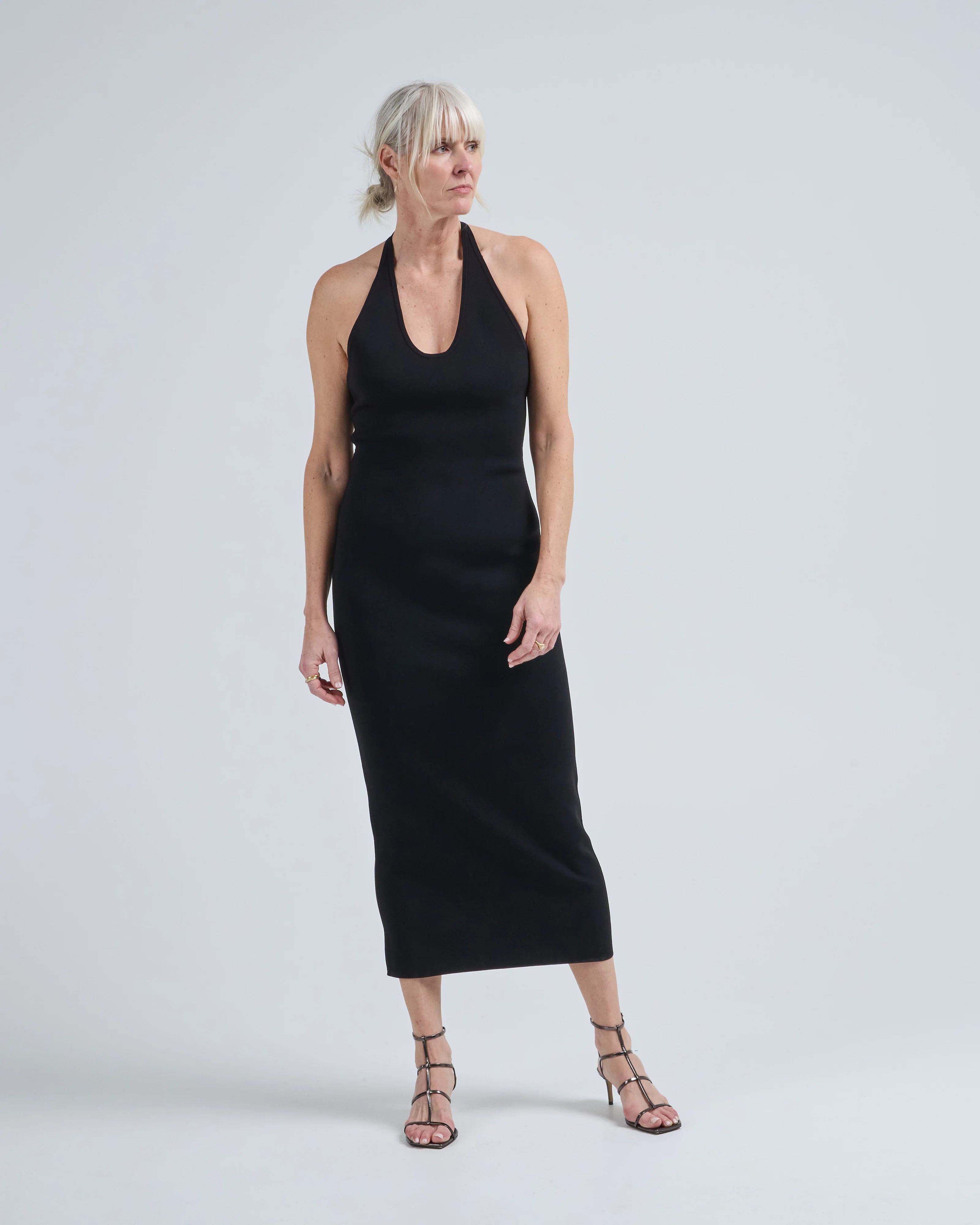 compact knit halter dress