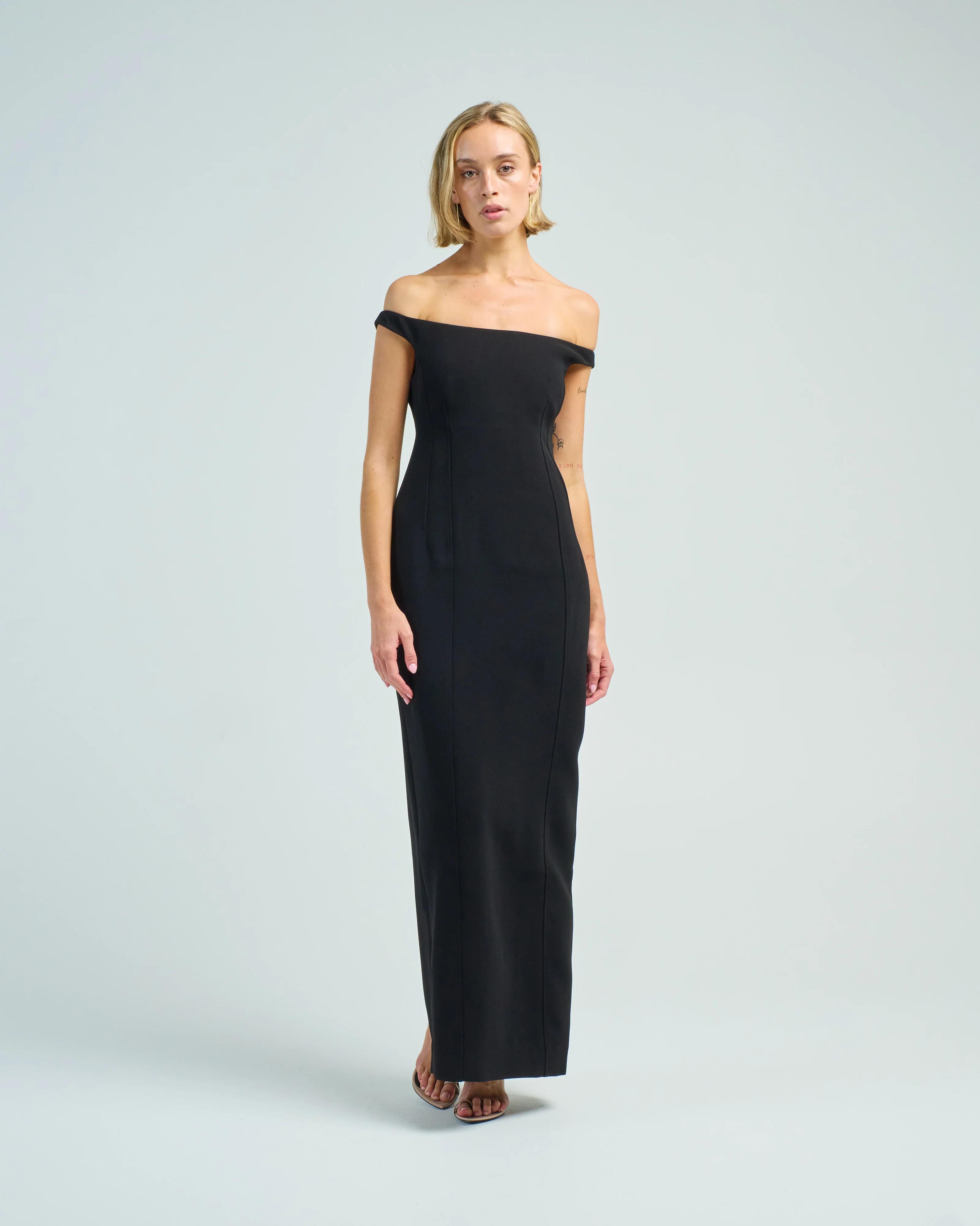 curved off shoulder dress - Image 2