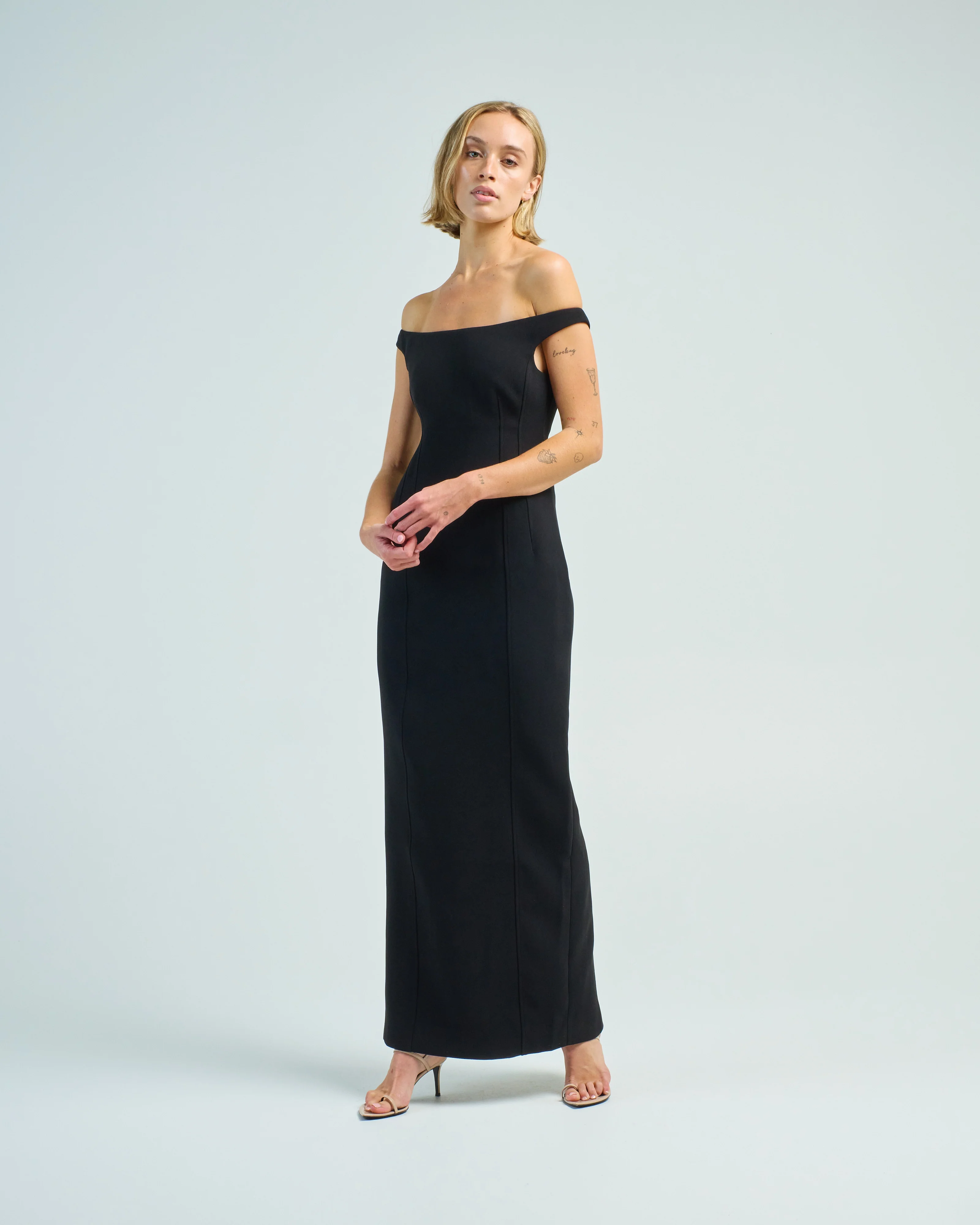 curved off shoulder dress - Image 3